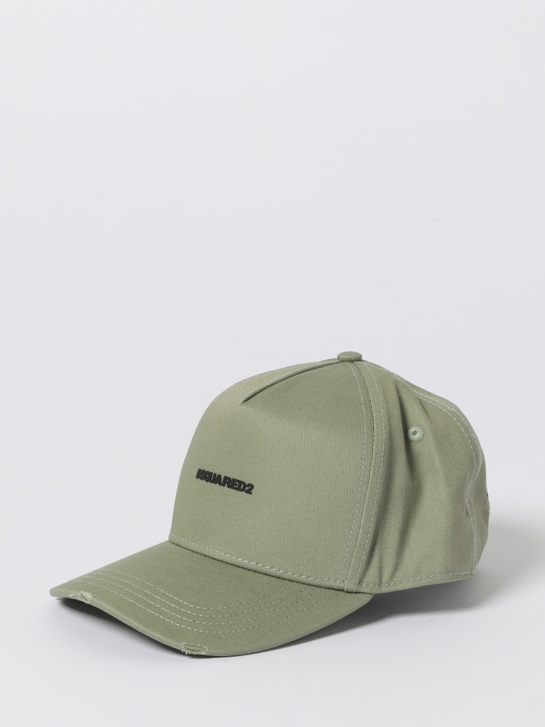 DSQUARED2 CAPPELLO: Cappello Dsquared2 in cotone con stampa logo , Militare - Img 1