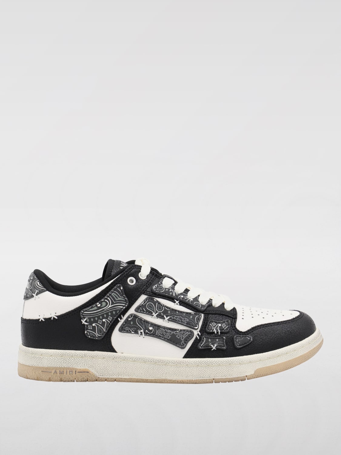 スニーカー AMIRI Men Sneakers AMFOSR1140LE 001 BLACK AMIRI Sneaker Bandana Skel Top Low black/white | TheDoubleF