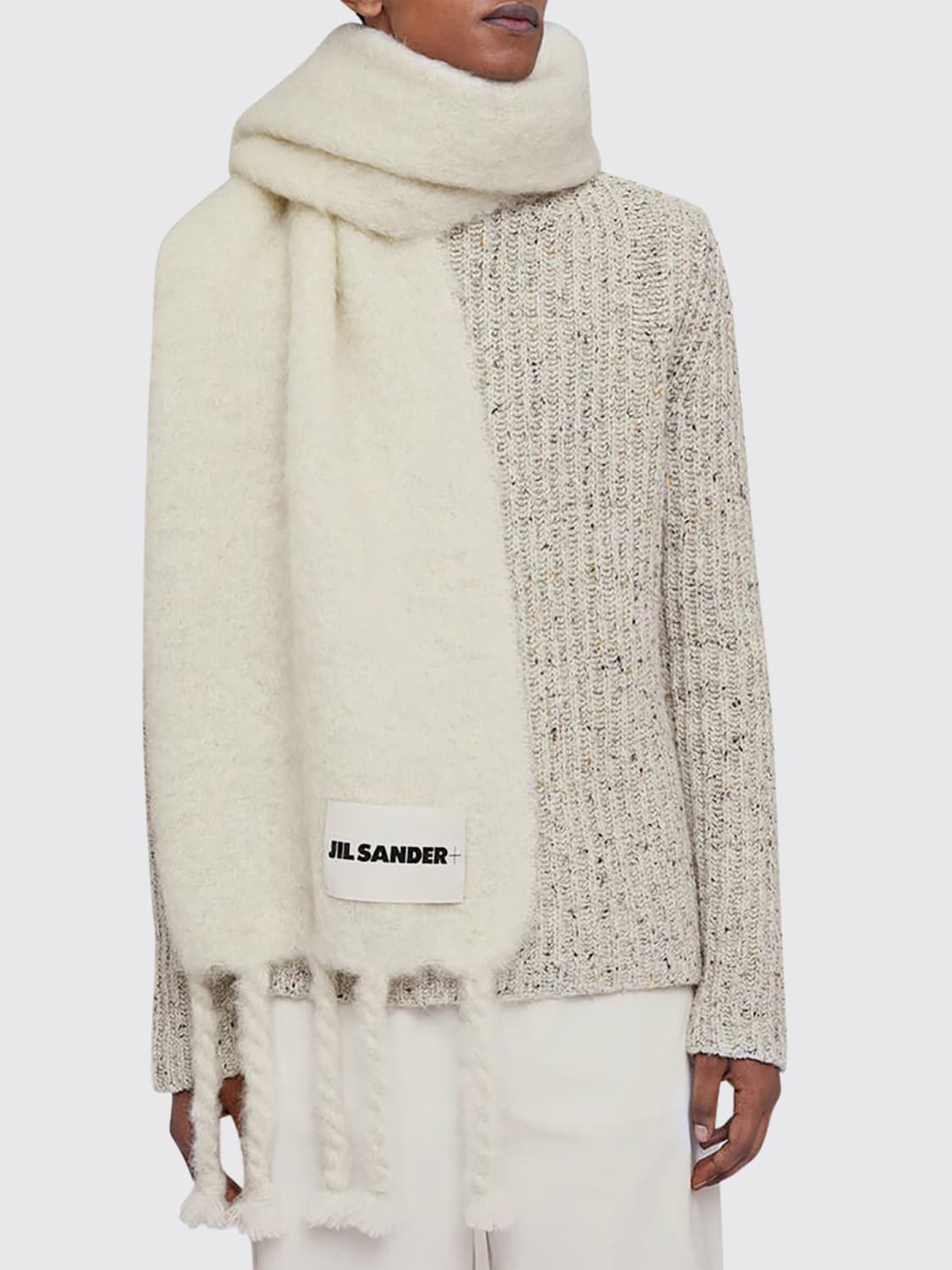 JIL SANDER BUFANDA: Bufanda hombre Jil Sander, Blanco - Img 2