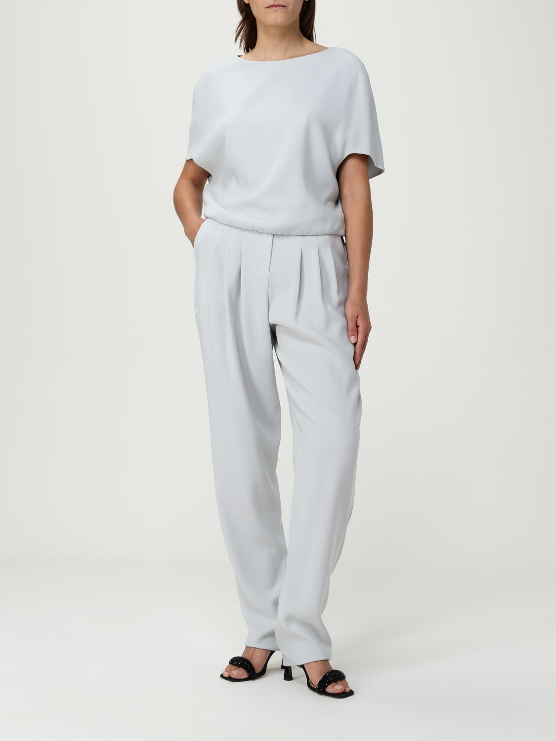 パンツ EMPORIO ARMANI Woman Pants Natural EW000840AF10209 U8011 EMPORIO ARMANI: Pants woman - Ice | Emporio Armani pants