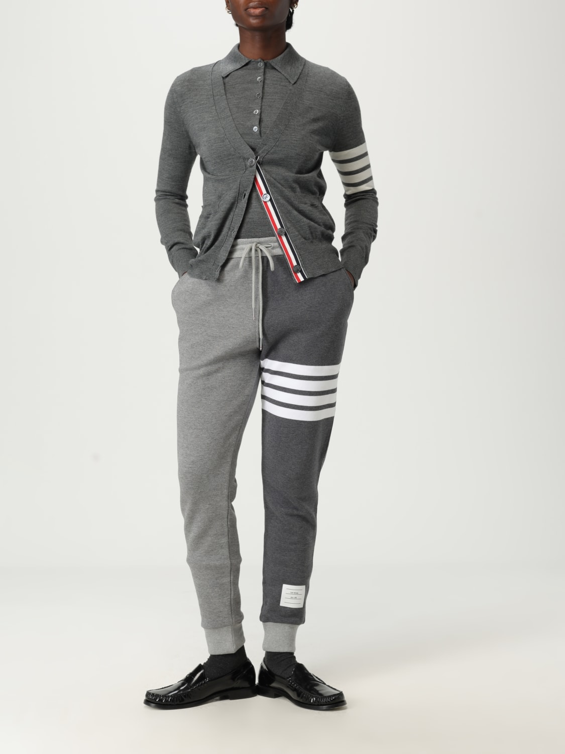 THOM BROWNE PANTALONI: Pantalone sportivo Thom Browne in cotone , Grigio - Img 2