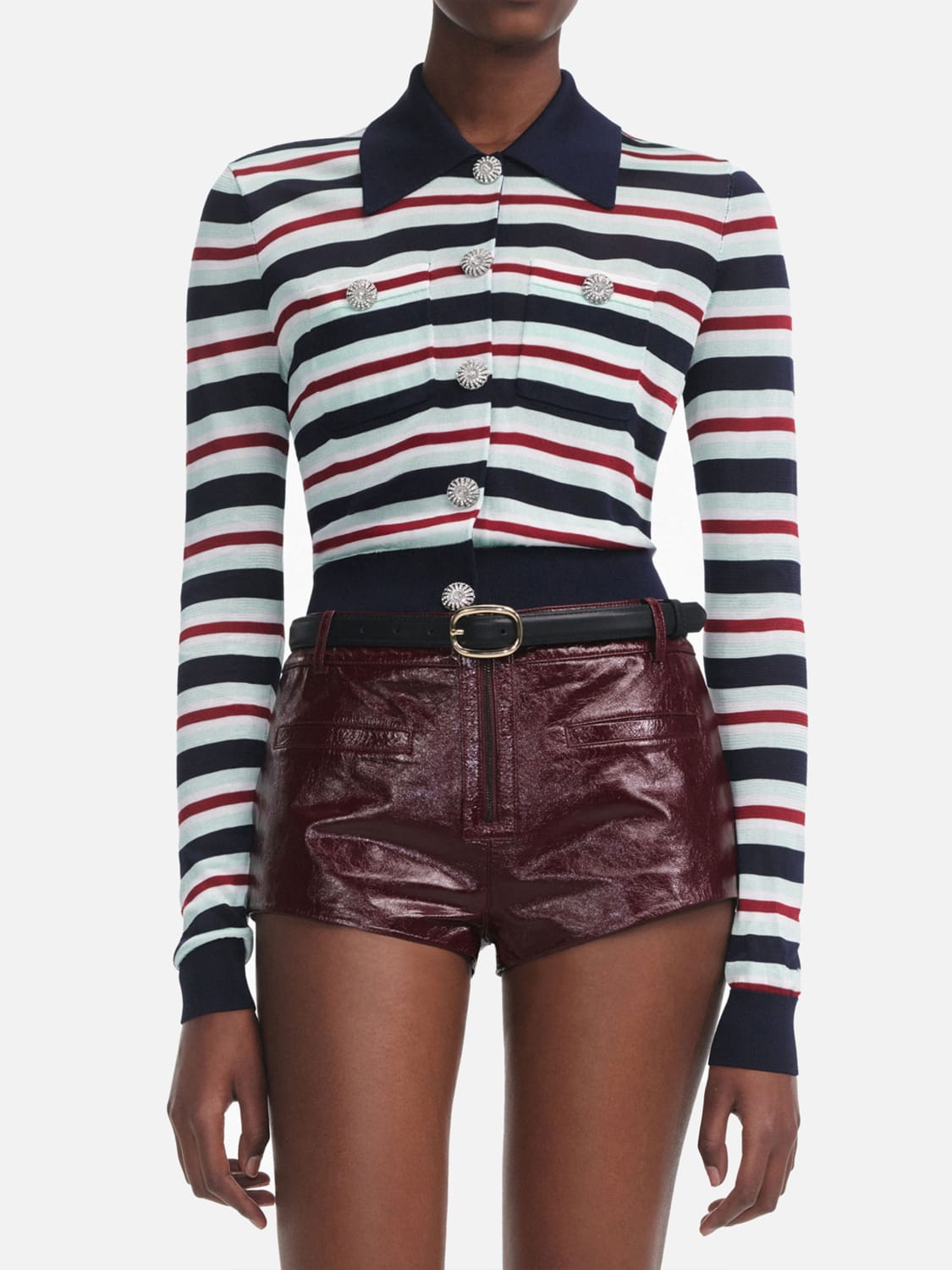 SELF-PORTRAIT POLO衫: 针织开衫 女士 Self-portrait, 印花/多色 - Img 1