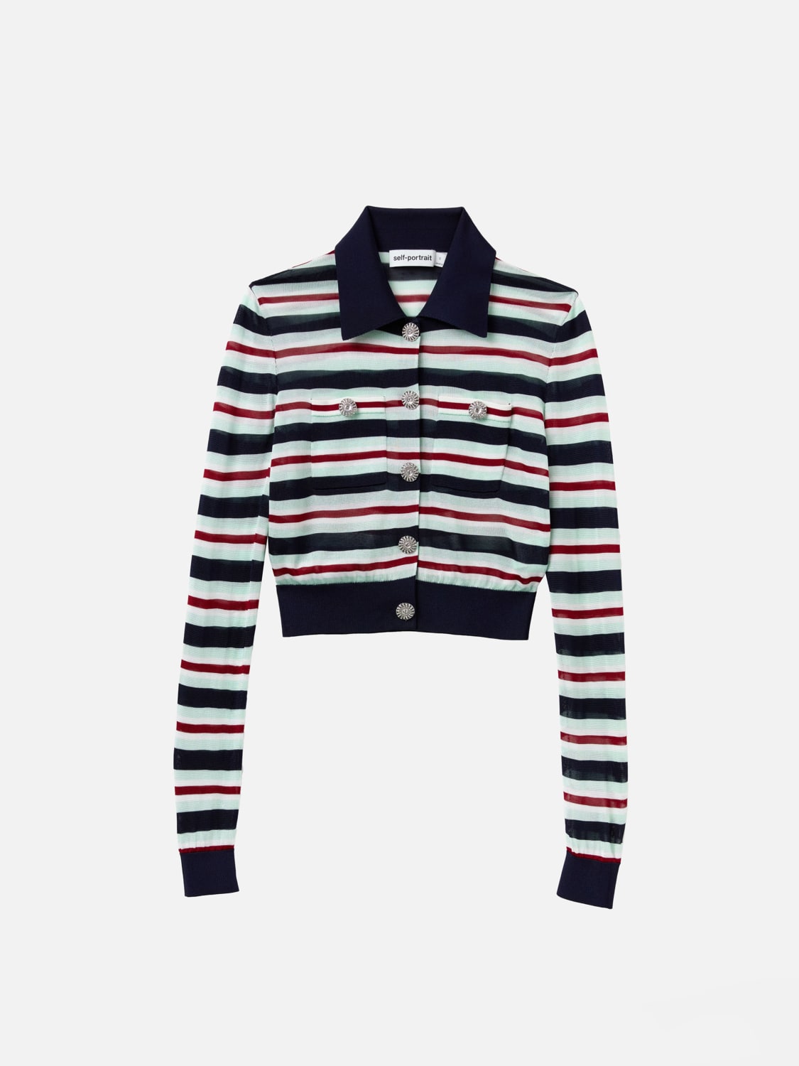SELF-PORTRAIT POLO衫: 针织开衫 女士 Self-portrait, 印花/多色 - Img 4