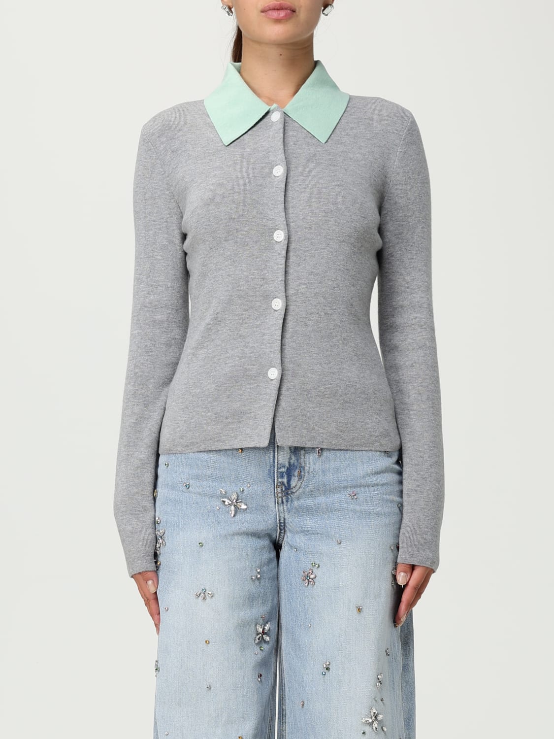 SELF-PORTRAIT PULLOVER: Strickjacke damen Self-portrait, Grau - Img 1