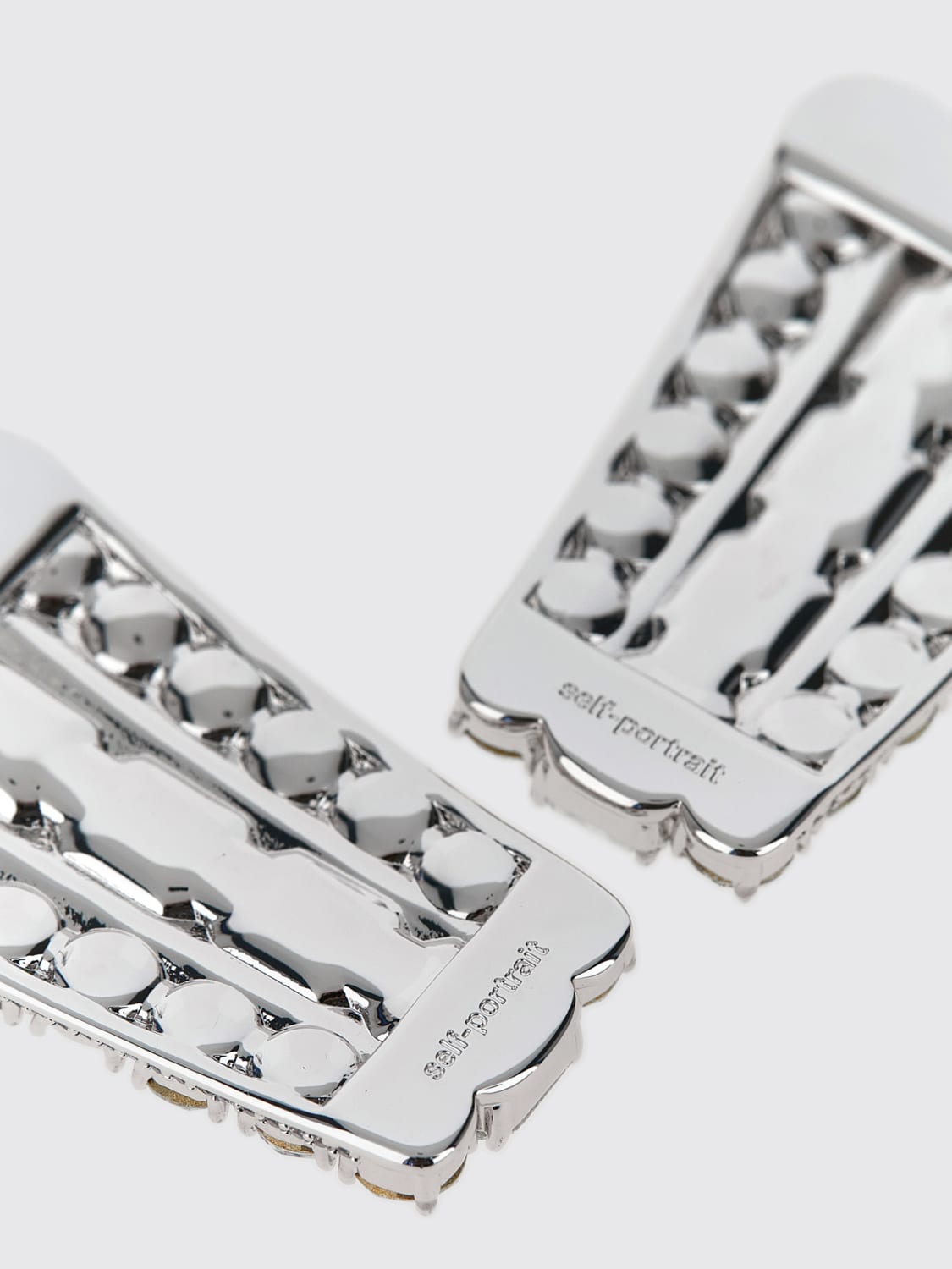 SELF-PORTRAIT GIOIELLO: Orecchini Self-Portrait in ottone con strass incastonati , Silver - Img 2
