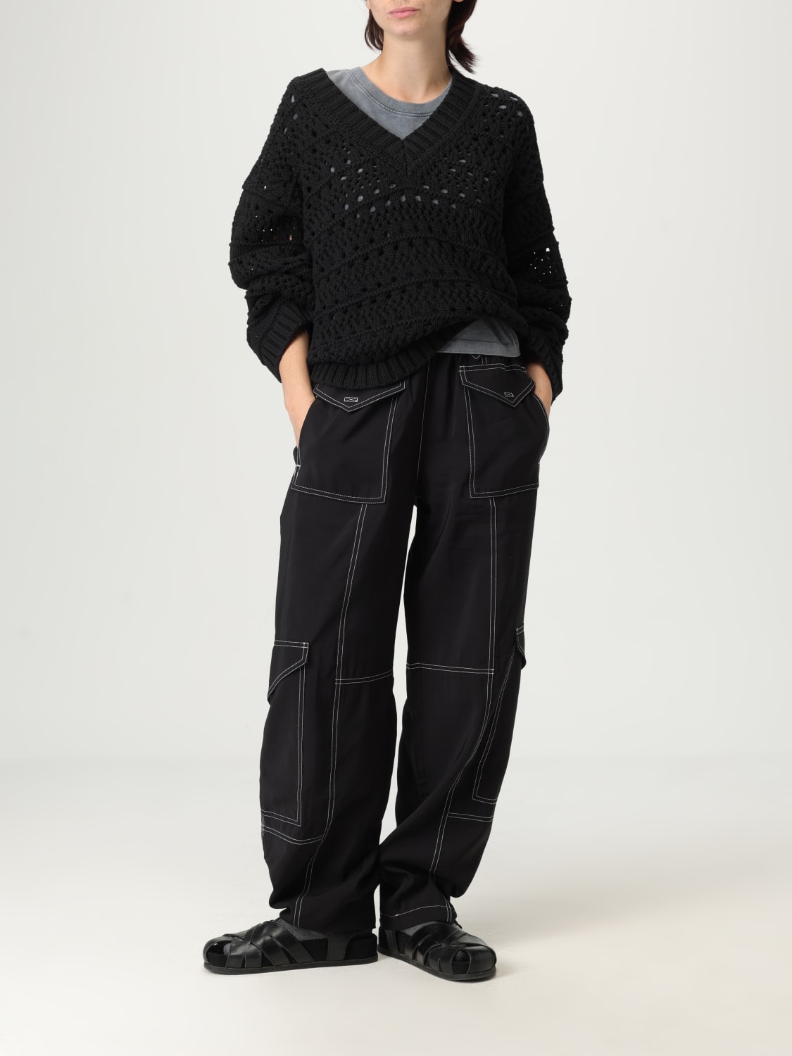 GANNI SWEATER: Cardigan woman Ganni, Black - Img 2