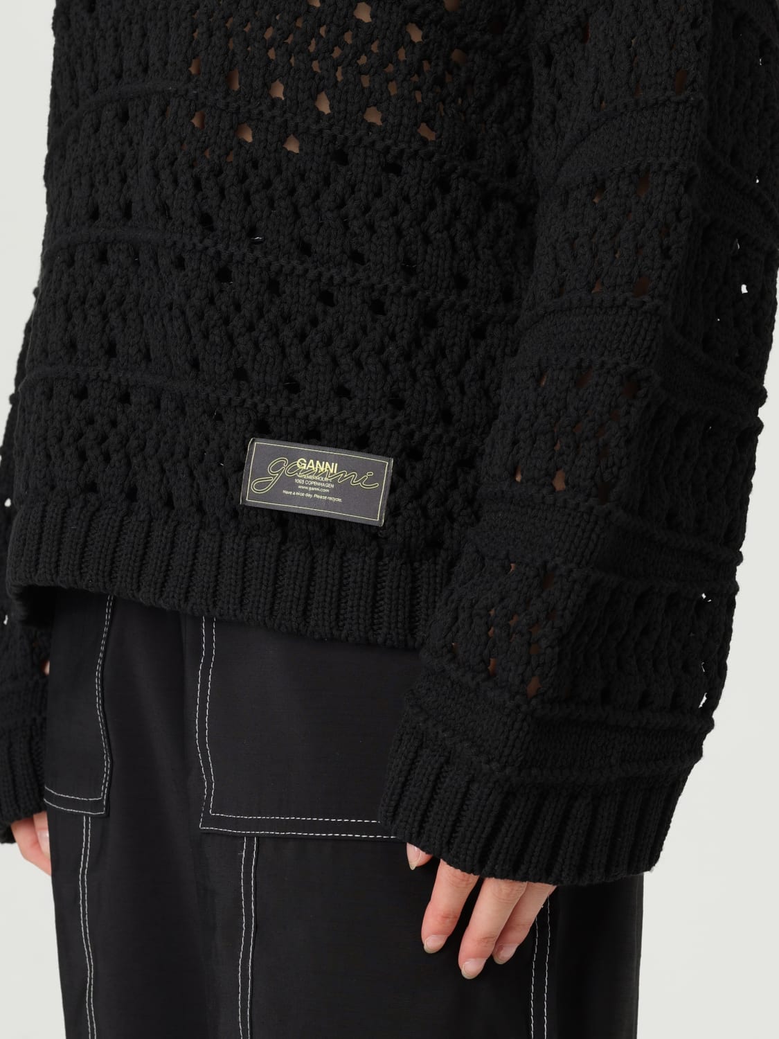 GANNI SWEATER: Cardigan woman Ganni, Black - Img 4