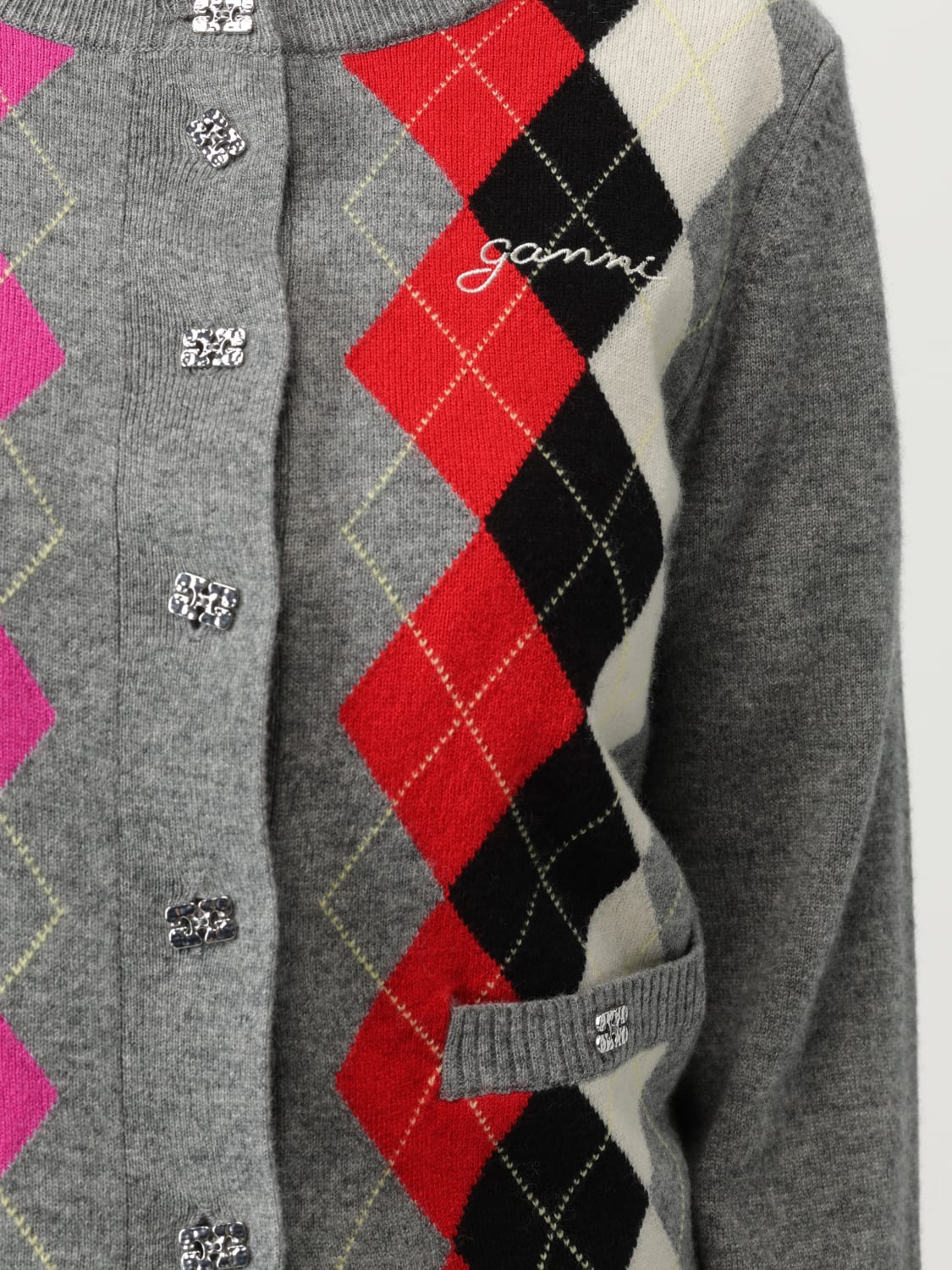 GANNI T-SHIRT: T-shirt woman Ganni, Grey - Img 5