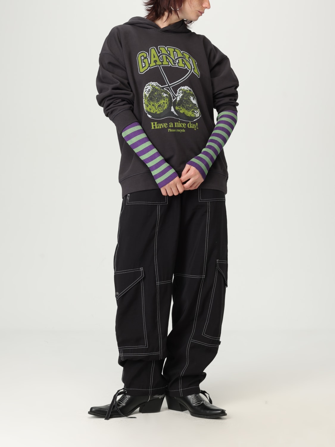 GANNI SWEATSHIRT: Sweater woman Ganni, Grey - Img 2