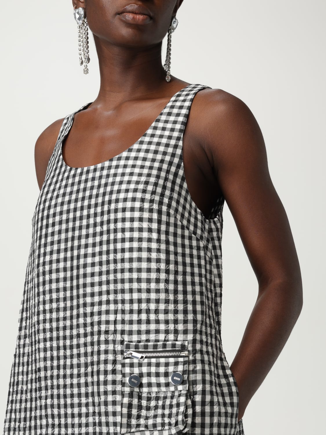 GANNI VESTIDO: Vestido mujer Ganni, Negro - Img 4