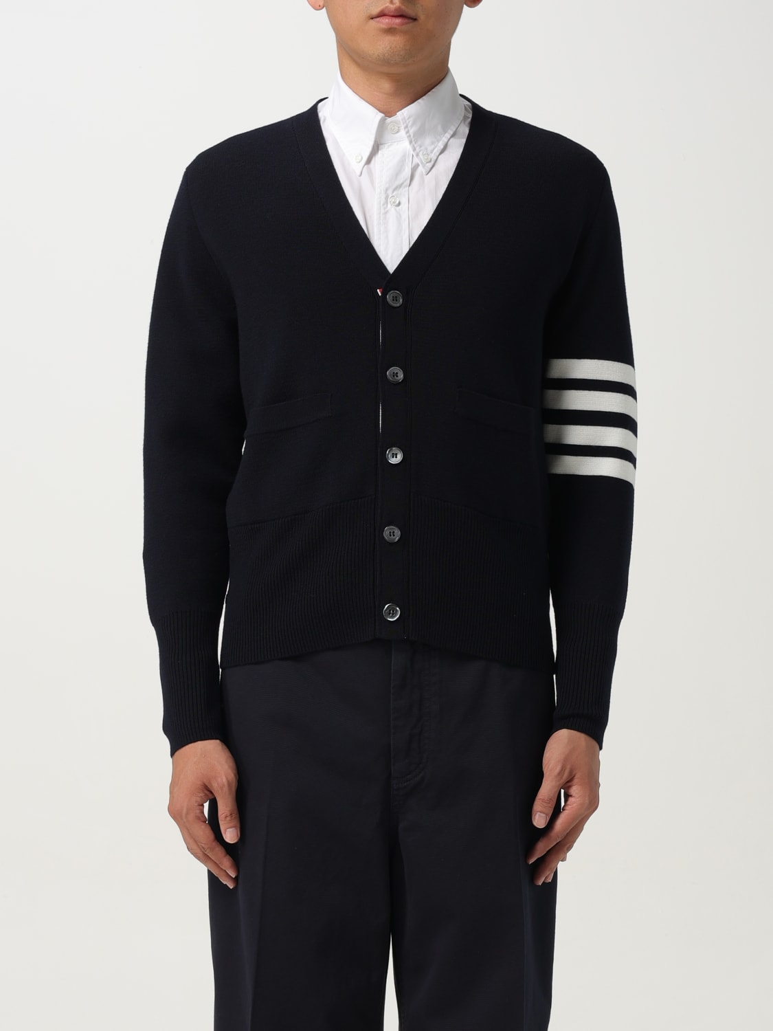 THOM BROWNE SWEATER: Cardigan men Thom Browne, Blue - Img 1