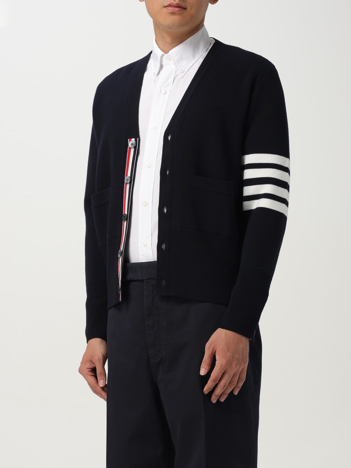 THOM BROWNE SWEATER: Cardigan men Thom Browne, Blue - Img 4