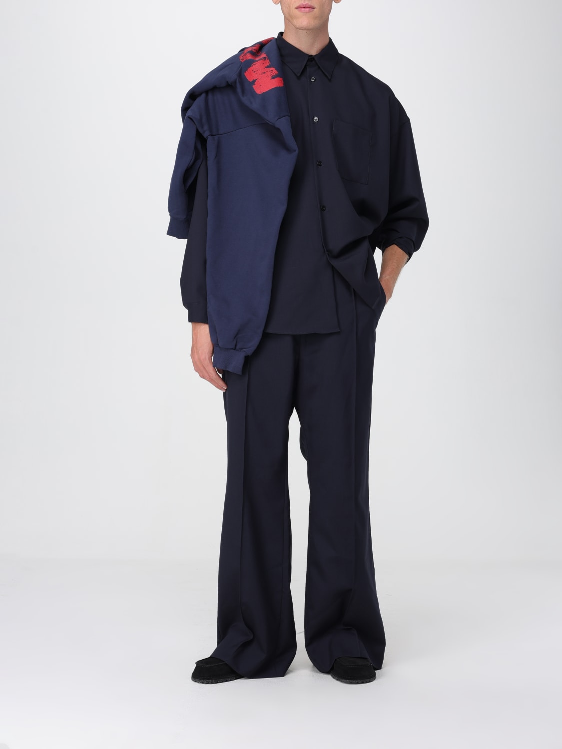 MARNI PANTALONES: Pantalón hombre Marni, Azul Oscuro - Img 2