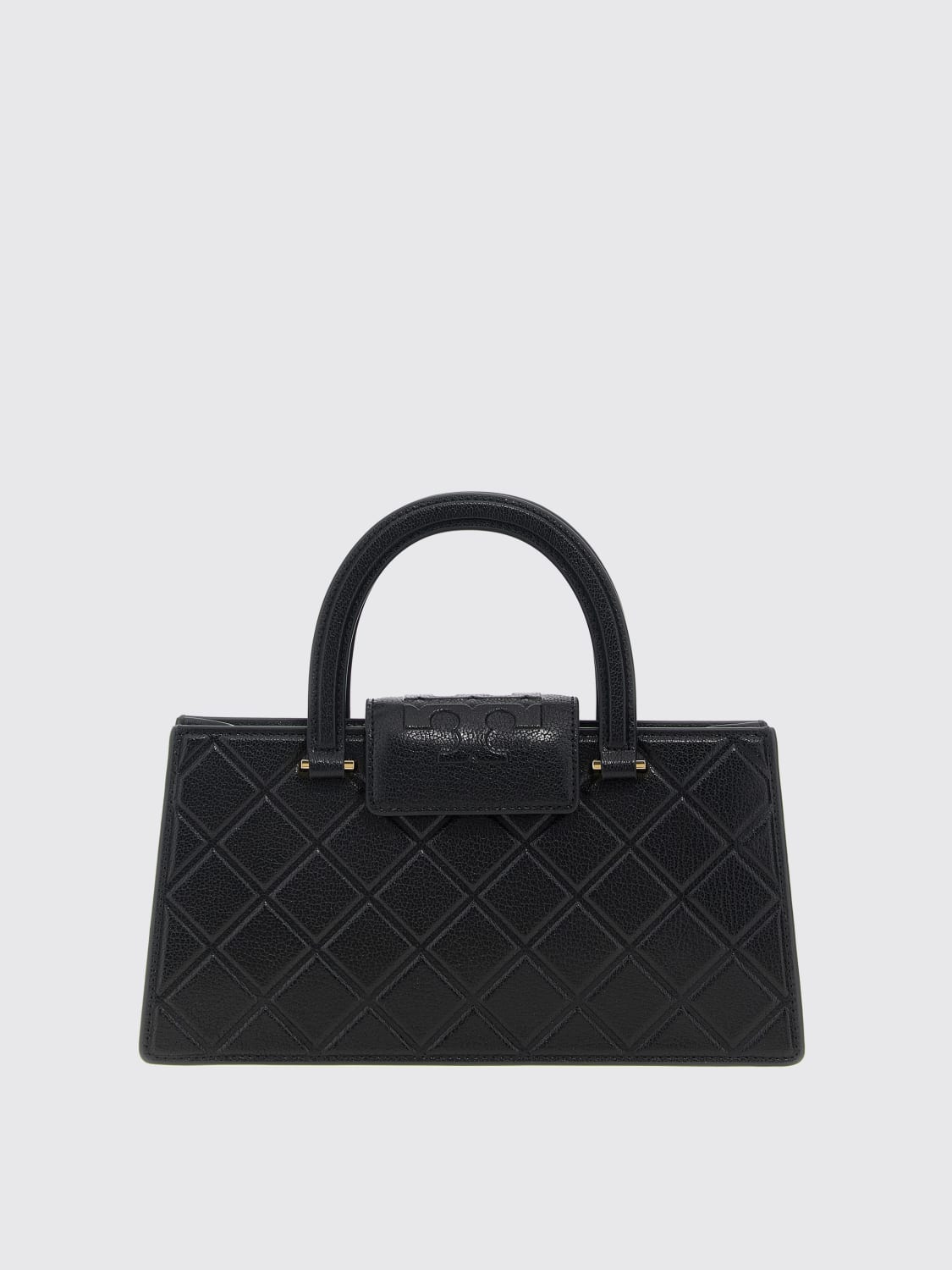 TORY BURCH BORSA A MANO: Borsa Fleming East-West Tory Burch in pelle a grana diamantata , Nero - Img 1
