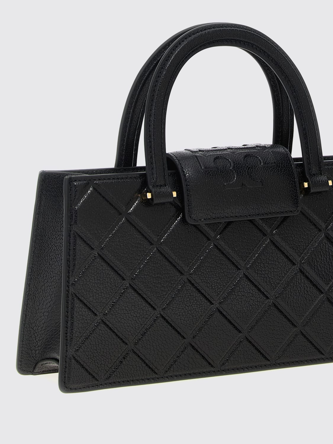 TORY BURCH BORSA A MANO: Borsa Fleming East-West Tory Burch in pelle a grana diamantata , Nero - Img 3