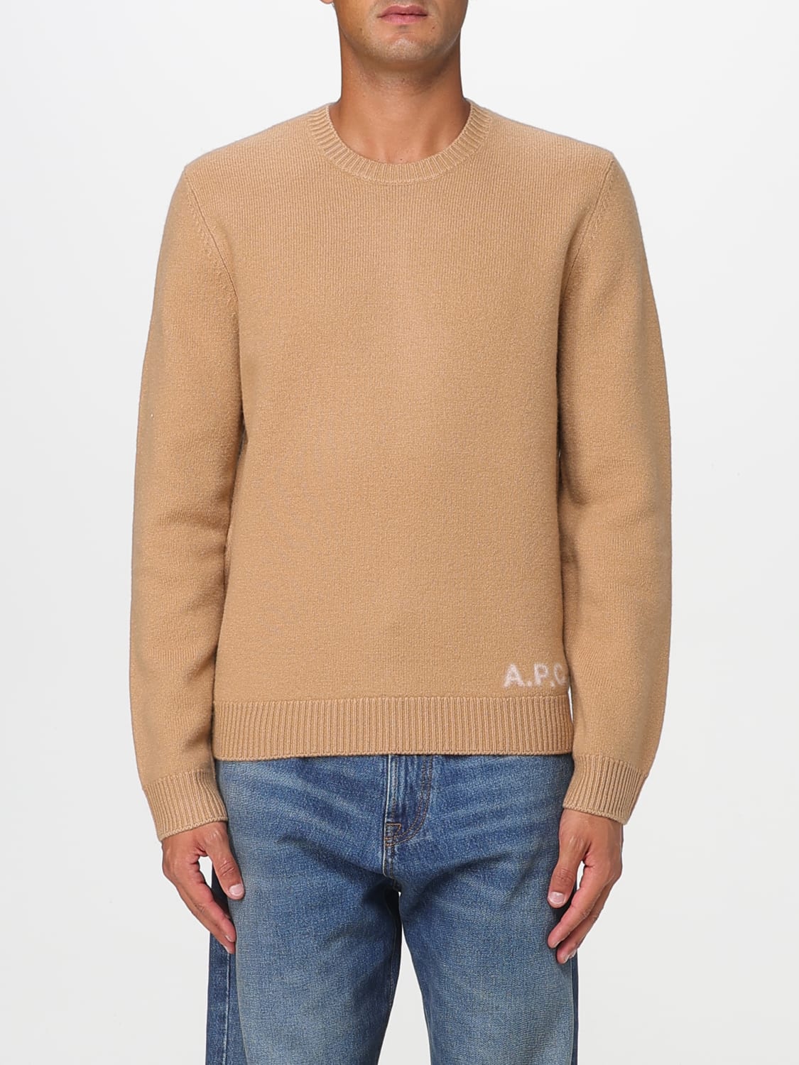 A.P.C. SWEATER: Cardigan men A.P.C., Camel - Img 1