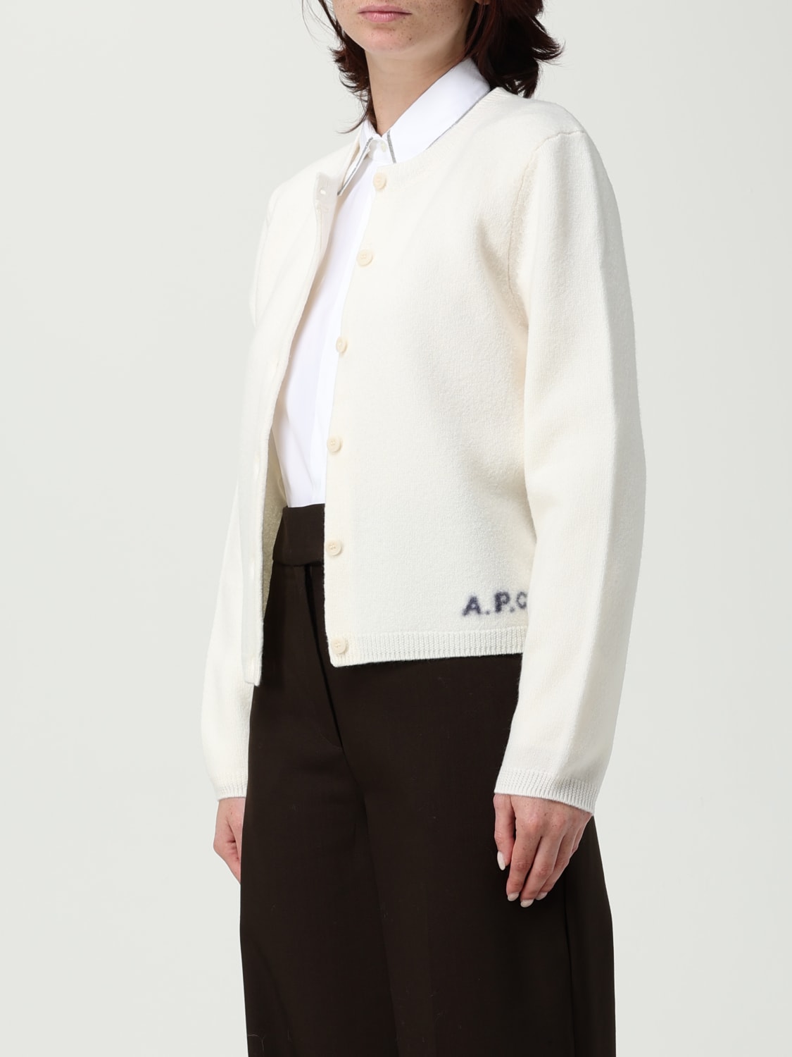 A.P.C. SWEATER: Cardigan woman A.P.C., White - Img 3