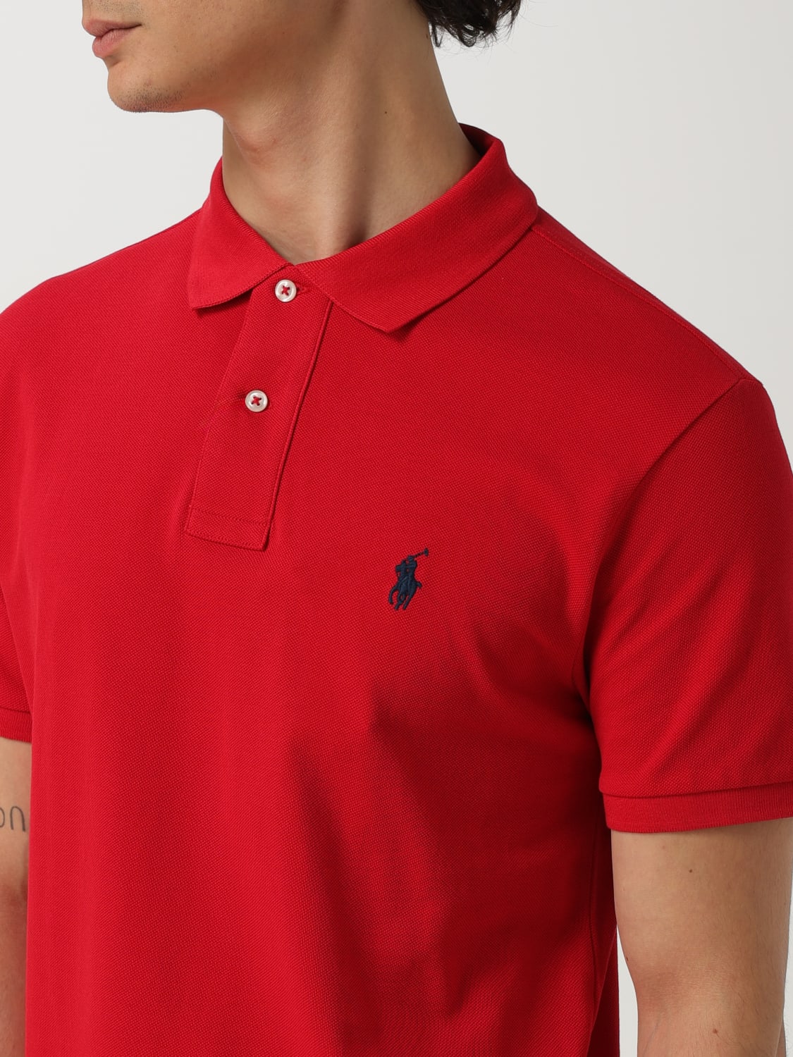 POLO RALPH LAUREN POLO: Polo in cotone con logo ricamato Polo Ralph Lauren, Rosso - Img 3