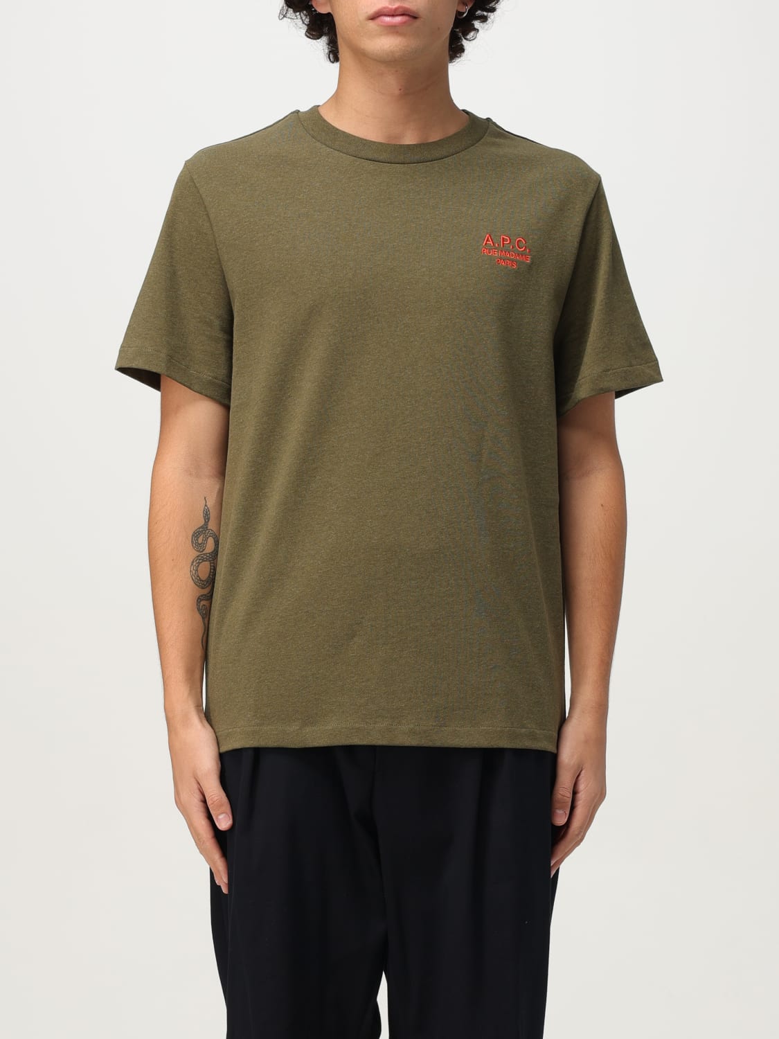A.P.C. T-SHIRT: T-shirt men A.P.C., Green - Img 1