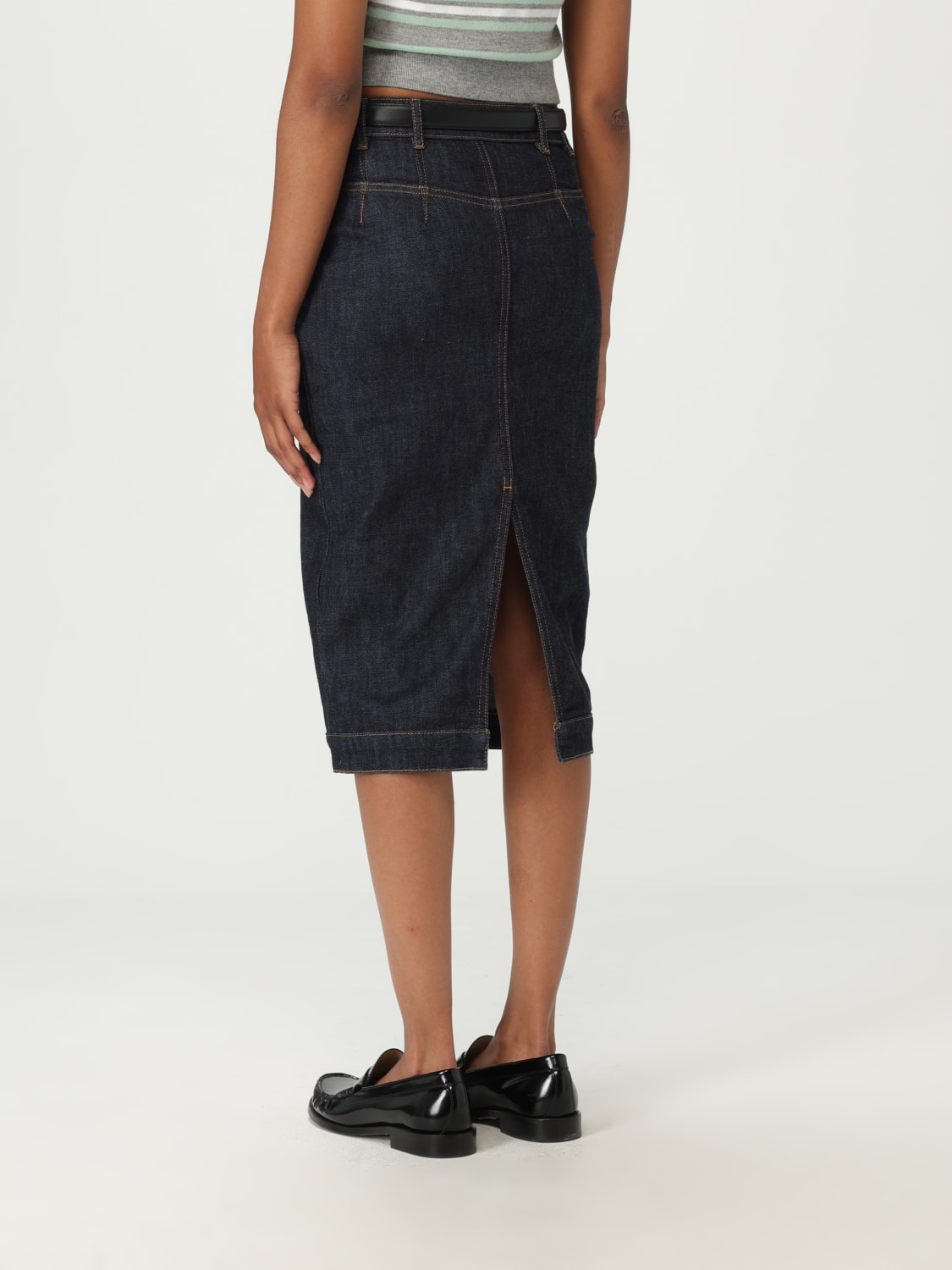 SELF-PORTRAIT GONNA: Gonna Self-Portrait in denim , Blue - Img 3