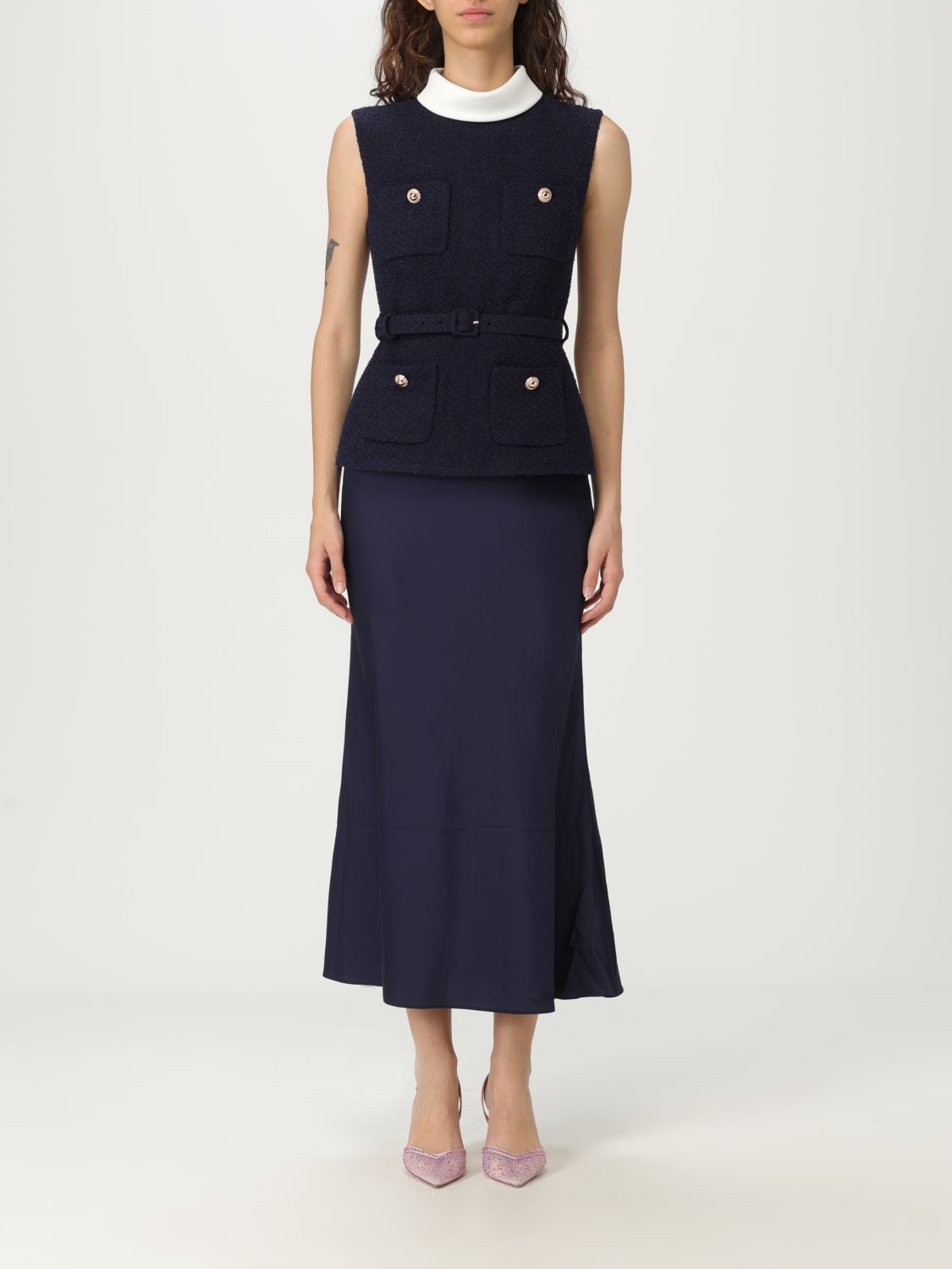 SELF-PORTRAIT DRESS: Dress woman Self-portrait, Blue - Img 1