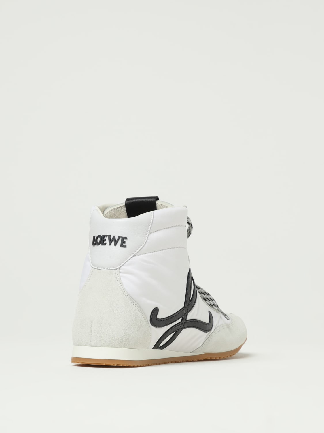 スニーカー LOEWE Woman Sneakers White LBR2282X18 2101 Ballet Runner 2.0 high-top in nylon and calfskin White - LOEWE