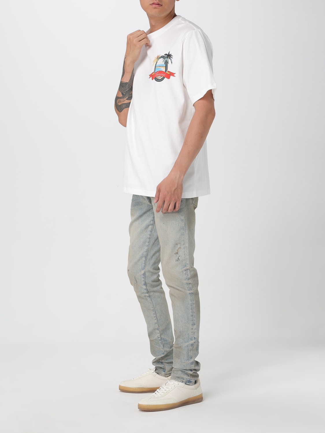 Tシャツ・カットソー AMIRI Men T-shirt White AMJYTE1217 IVORY AMIRI: T-shirt men - White | Amiri t-shirt AMJYTE1217 online