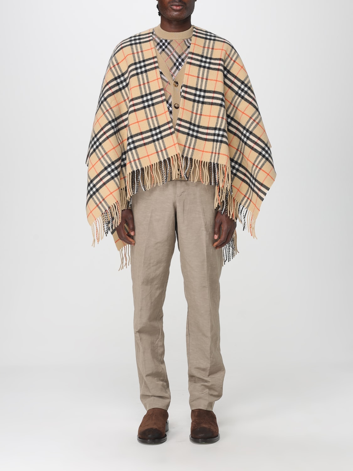 BURBERRY COAT: Scarf men Burberry, Beige - Img 1