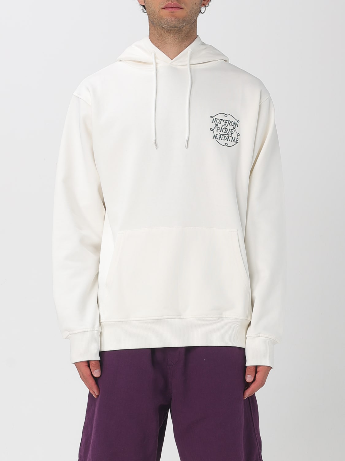 DRÔLE DE MONSIEUR FELPA: Felpa con cappuccio e logo Drôle De Monsieur, Bianco - Img 1