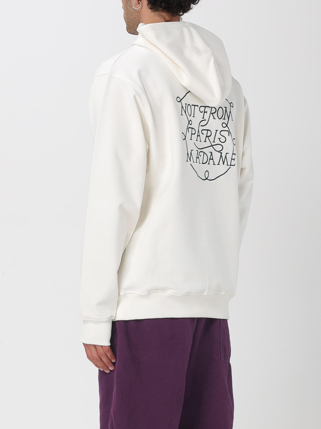 DRÔLE DE MONSIEUR FELPA: Felpa con cappuccio e logo Drôle De Monsieur, Bianco - Img 2
