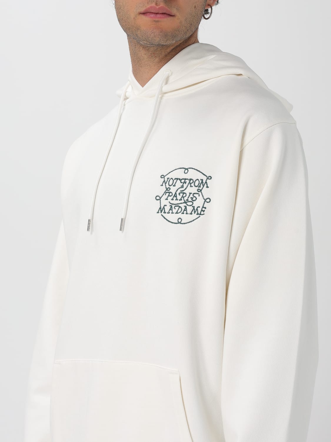 DRÔLE DE MONSIEUR FELPA: Felpa con cappuccio e logo Drôle De Monsieur, Bianco - Img 3