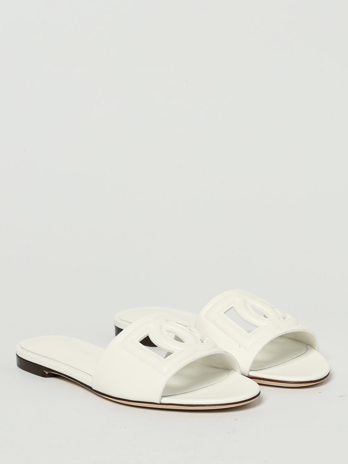 DOLCE & GABBANA HEELED SANDAL: Flat sandals woman Dolce & Gabbana, White - Img 2