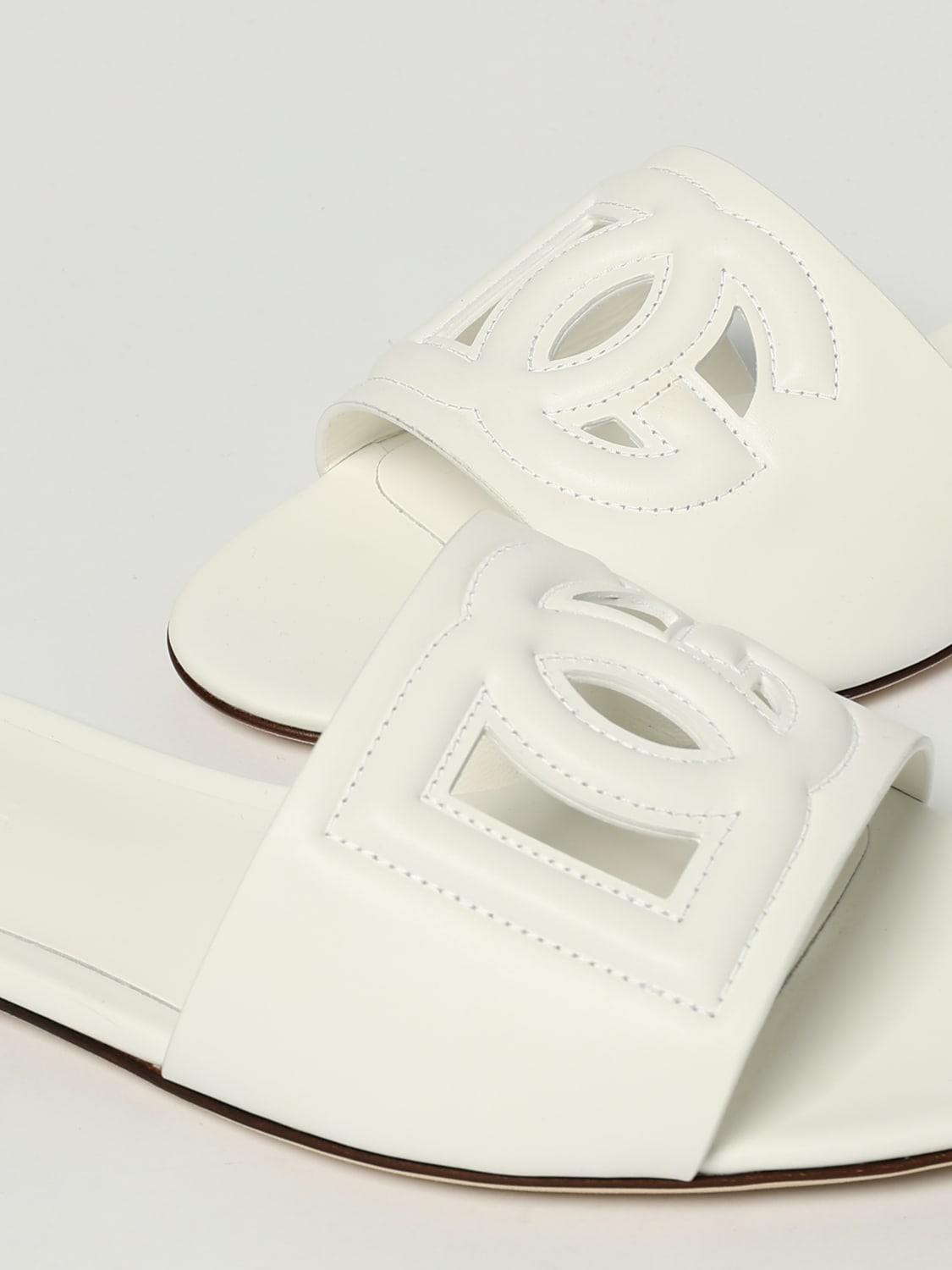 DOLCE & GABBANA HEELED SANDAL: Flat sandals woman Dolce & Gabbana, White - Img 4