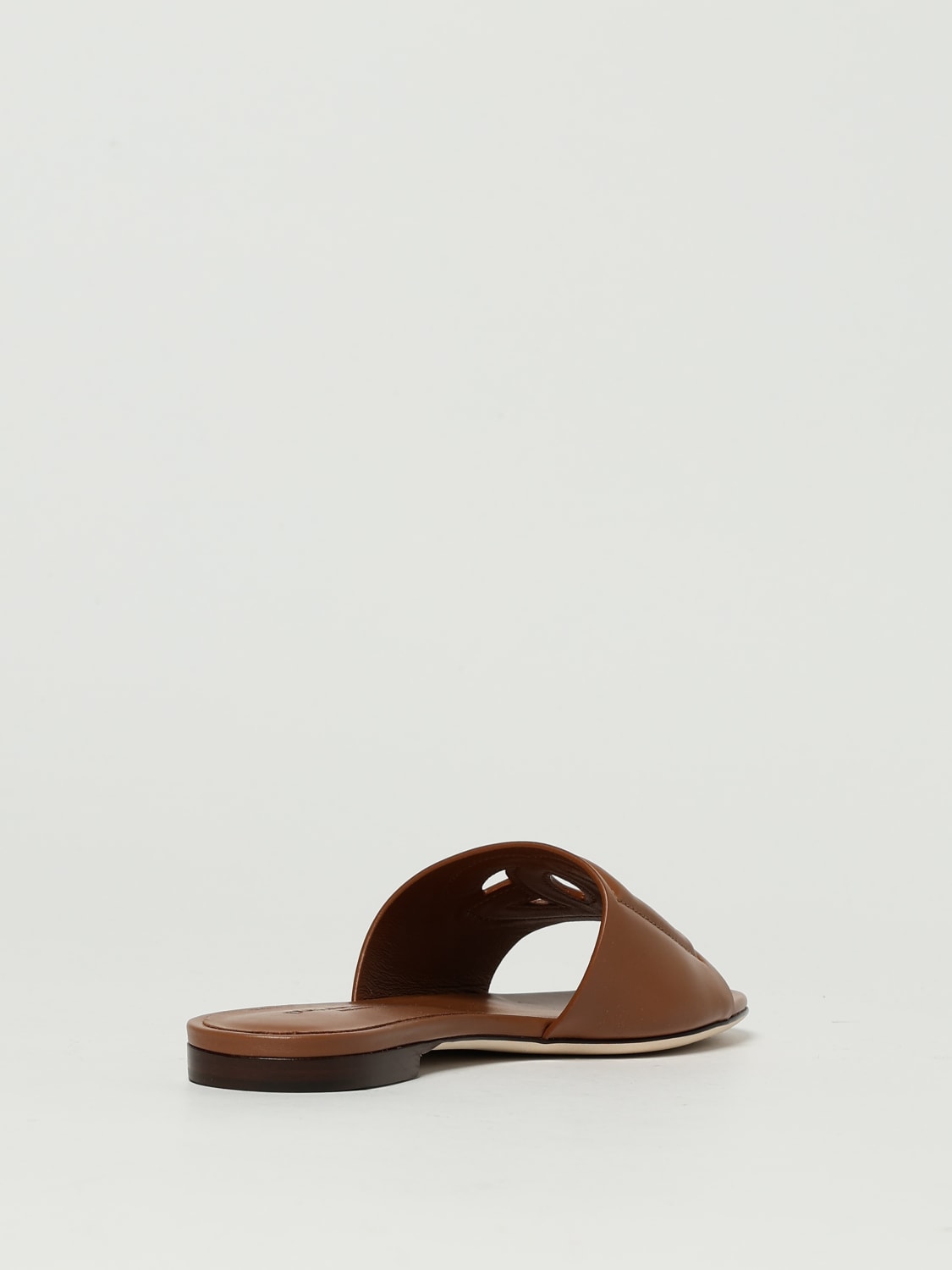 DOLCE & GABBANA SANDALI CON TACCO: Slippers DG Dolce & Gabbana in pelle , Marrone - Img 3