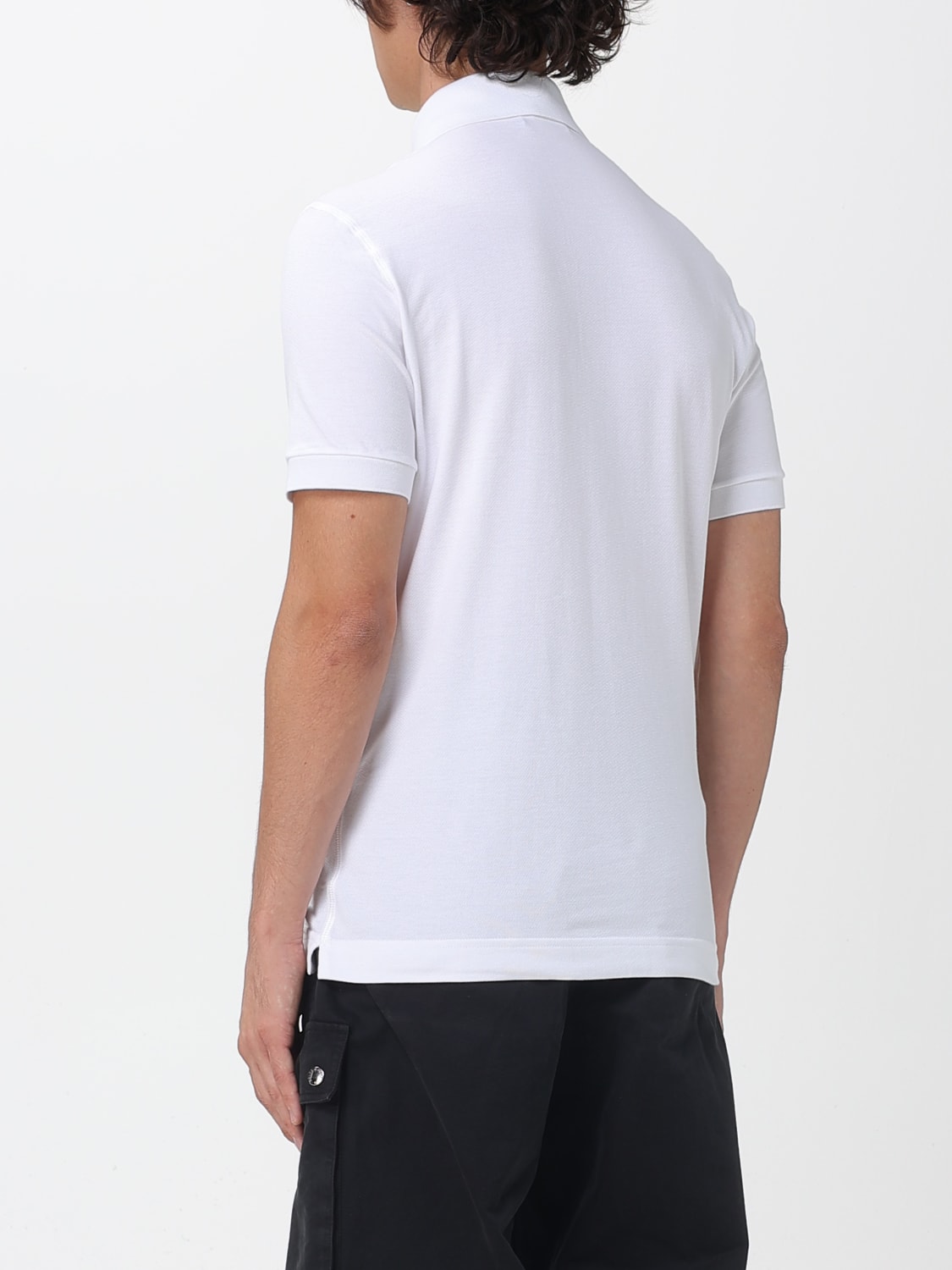 DOLCE & GABBANA POLO: Polo in cotone con logo metallico Dolce & Gabbana, Bianco - Img 3