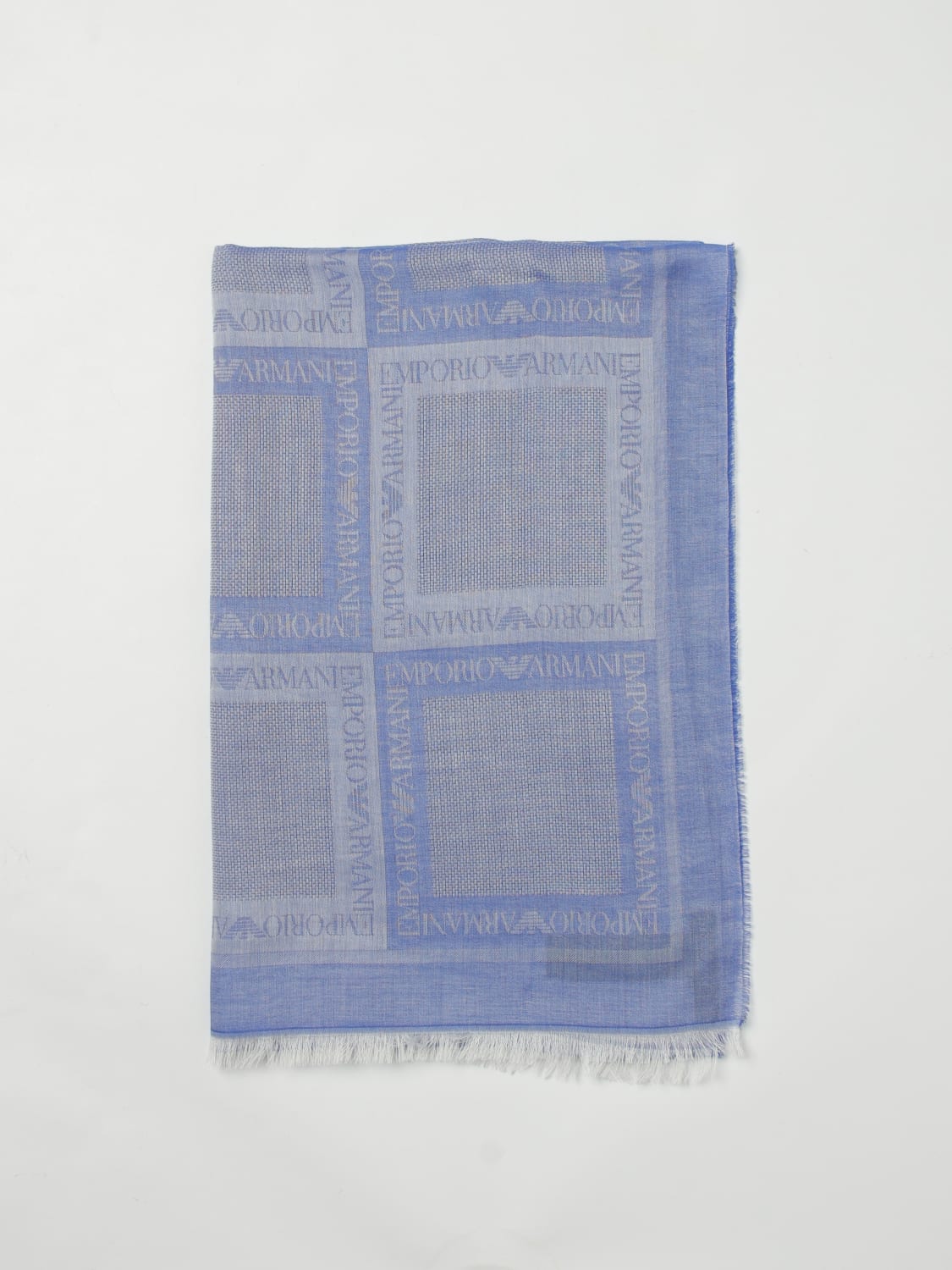スカーフ EMPORIO ARMANI Woman Scarf Gnawed Blue EW001858AF1566 U9323 EMPORIO ARMANI: Scarf woman - Gnawed Blue | Emporio Armani