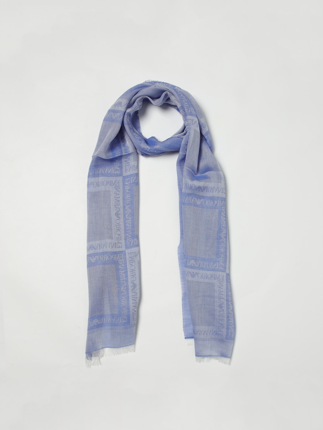 スカーフ EMPORIO ARMANI Woman Scarf Gnawed Blue EW001858AF1566 U9323 EMPORIO ARMANI: Scarf woman - Gnawed Blue | Emporio Armani
