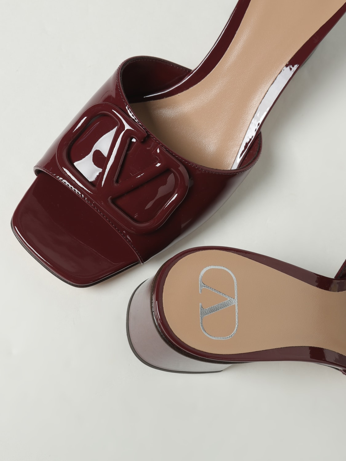 VALENTINO GARAVANI HEELED SANDAL: Shoes woman Valentino Garavani, Burgundy - Img 4