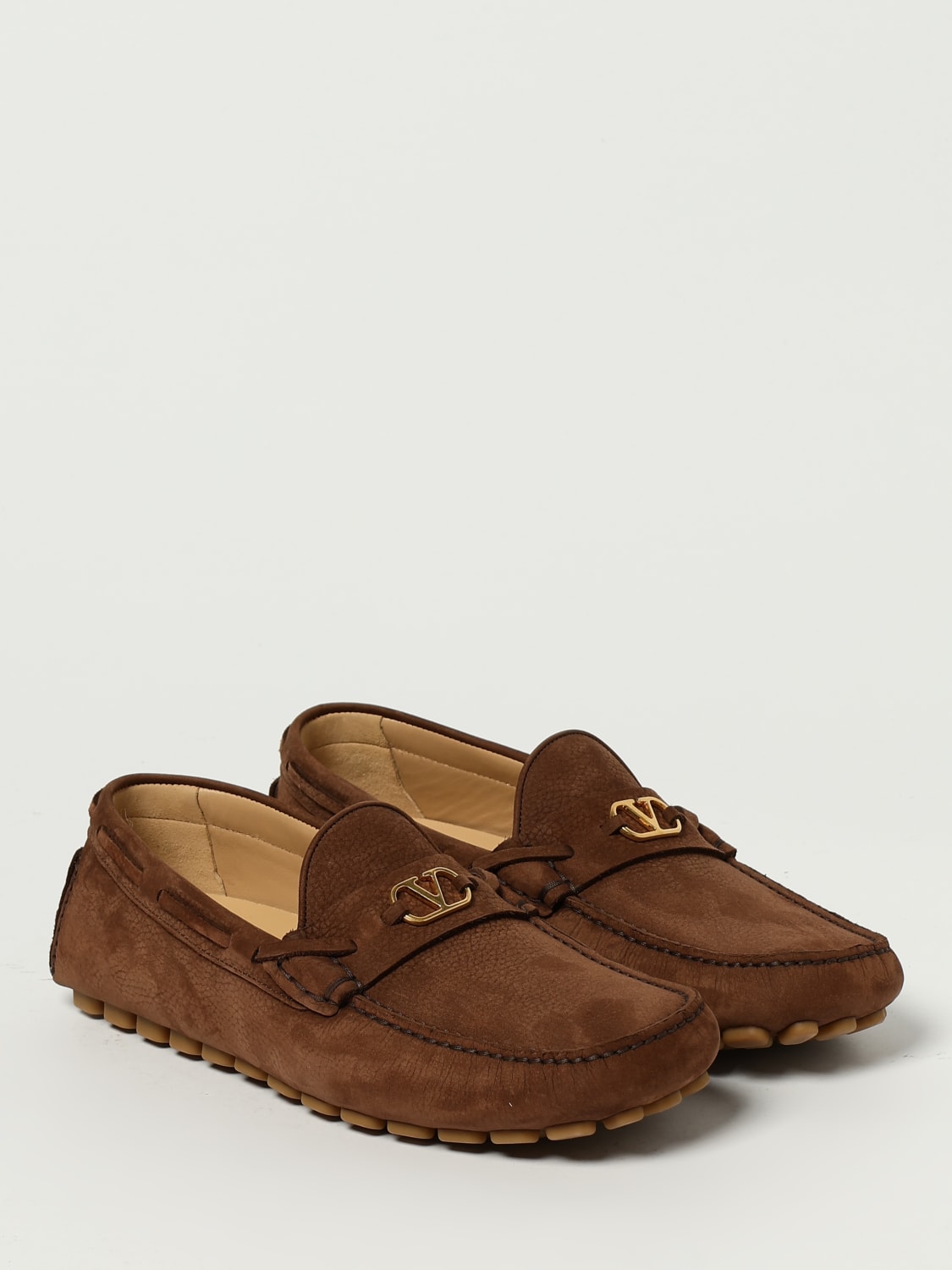 VALENTINO GARAVANI MOCASSINI: Mocassino VLogo Signature Valentino Garavani in camoscio , Marrone - Img 2
