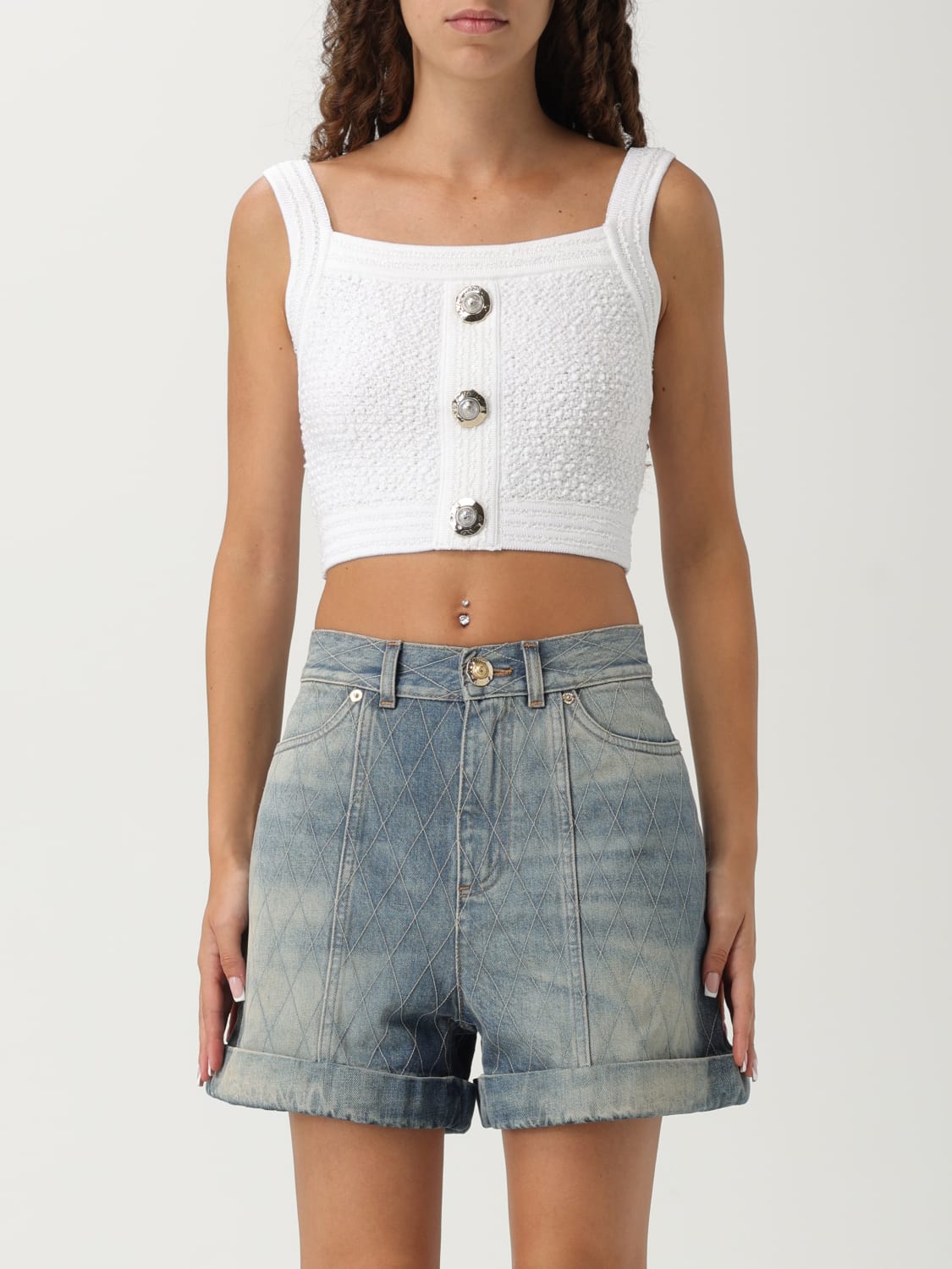 BALMAIN TOP: Top woman Balmain, White - Img 1