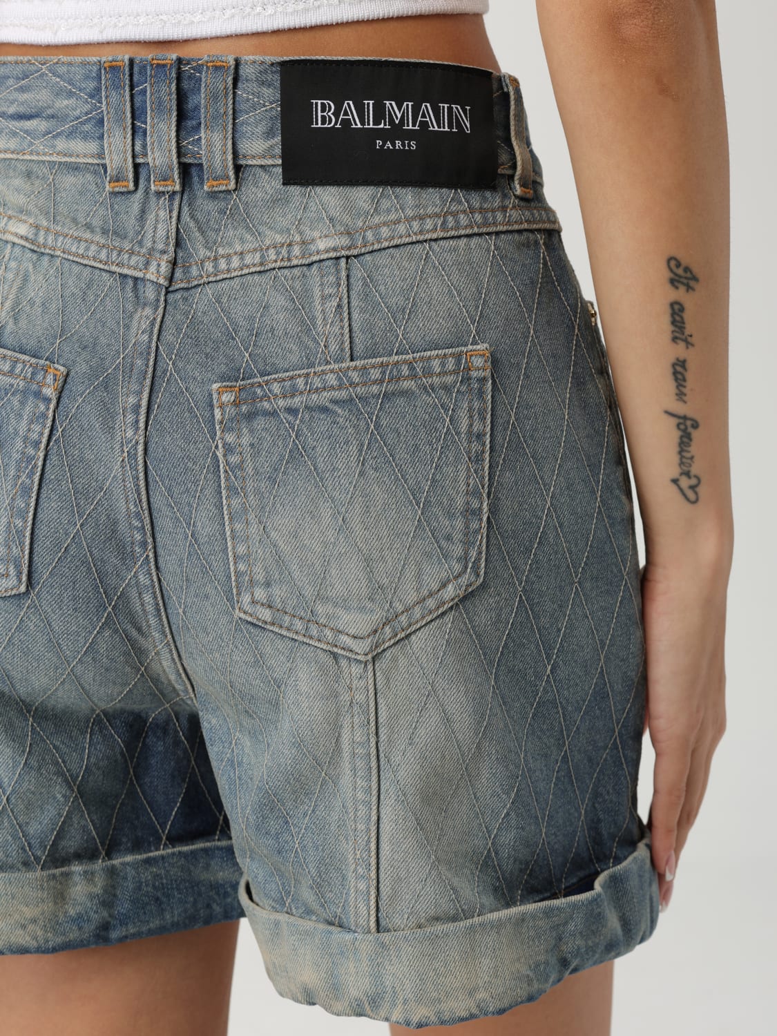 BALMAIN PANTALONES CORTOS: Pantalòn cortos mujer Balmain, Azul Oscuro - Img 5