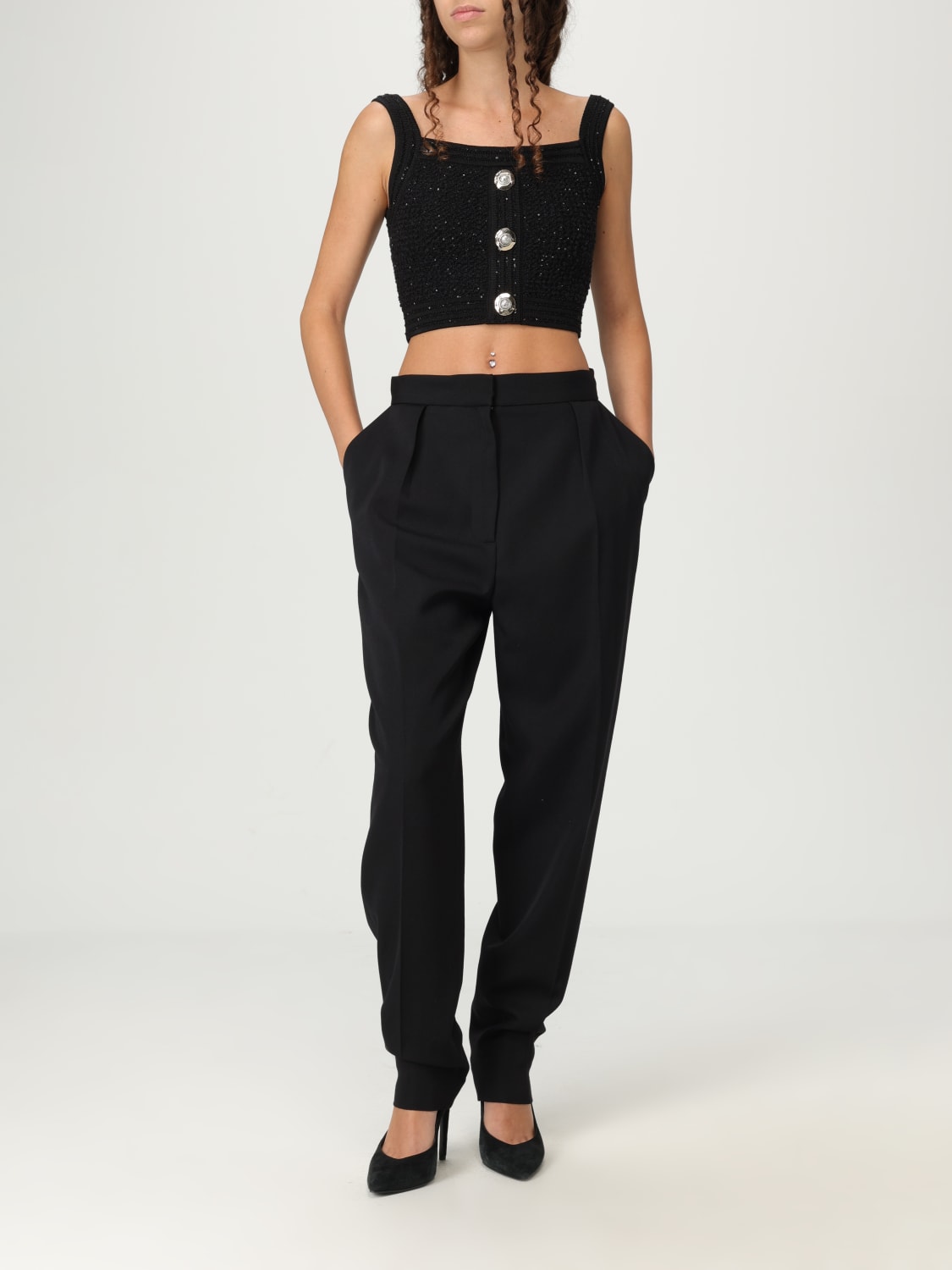 BALMAIN PANTALONES: Pantalón mujer Balmain, Negro - Img 2