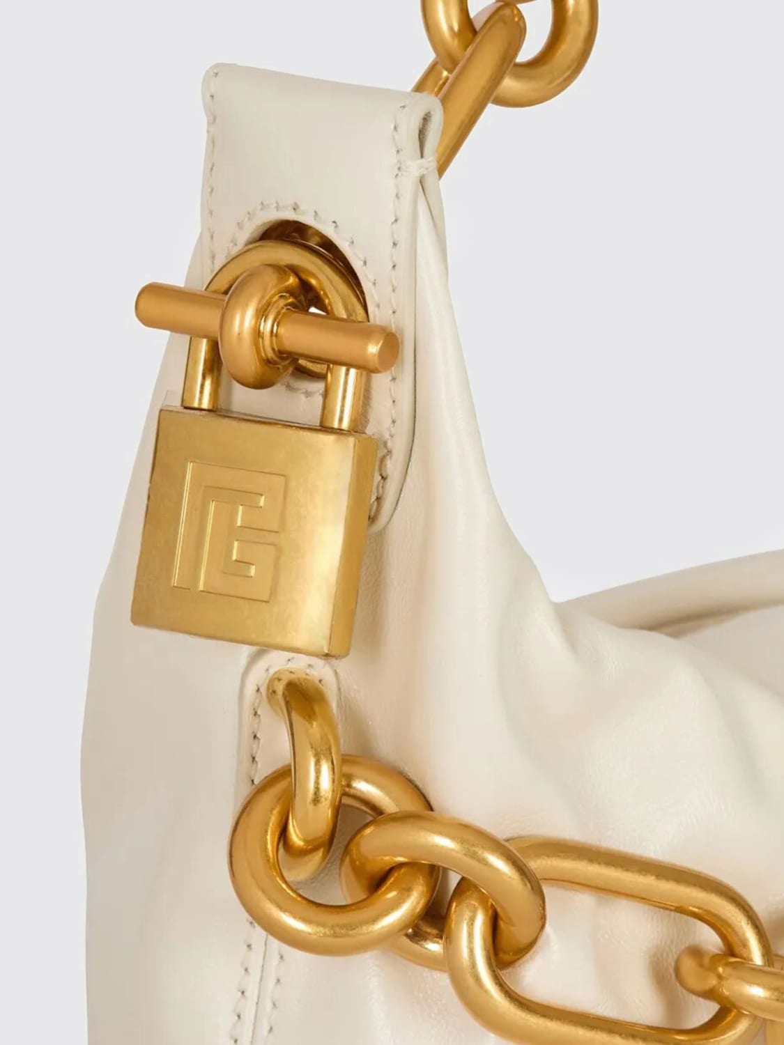 BALMAIN SAC PORTÉ ÉPAULE: Sac porté épaule femme Balmain, Blanc - Img 4