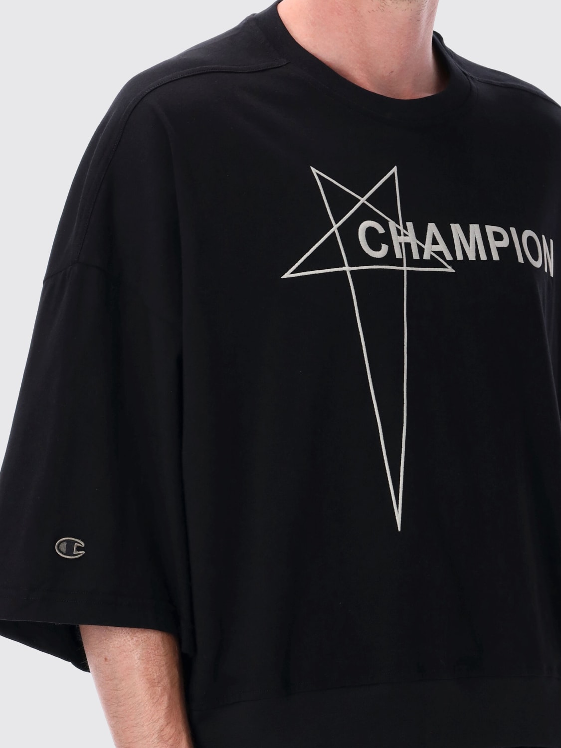 RICK OWENS X CHAMPIONS T-SHIRT: T-shirt men Rick Owens X Champions, Black - Img 3