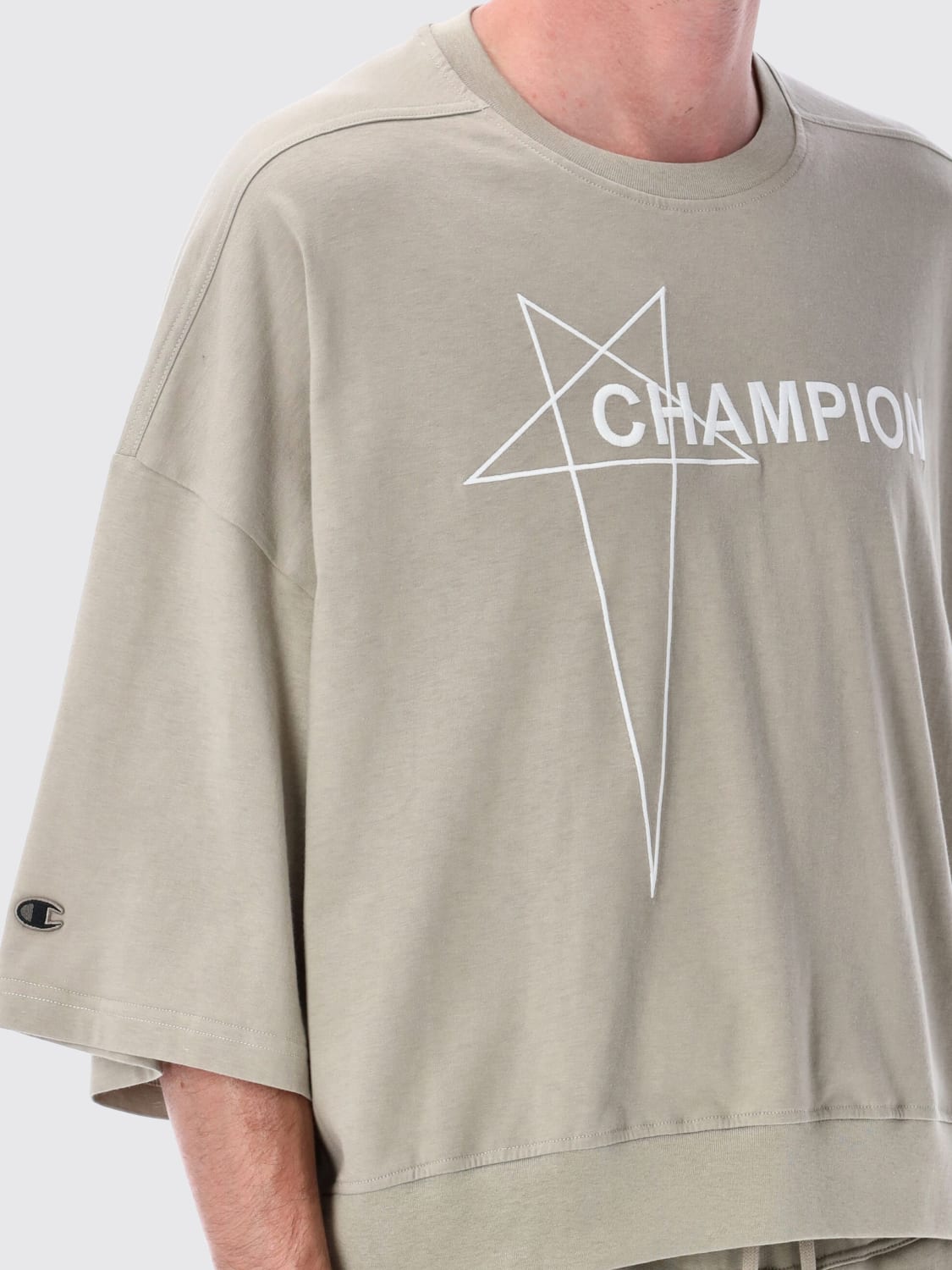 RICK OWENS X CHAMPIONS T-SHIRT: T-shirt men Rick Owens X Champions, Pearl - Img 3