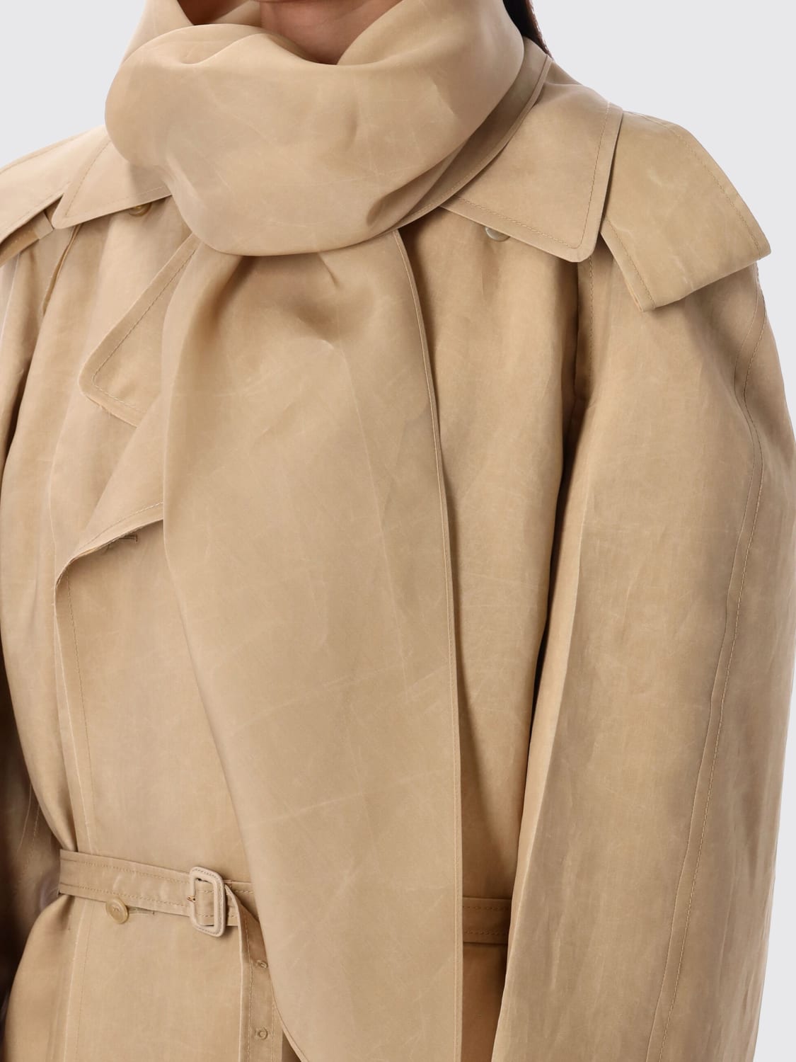 CARVEN GIACCA: Trench Carven in seta , Sabbia - Img 3