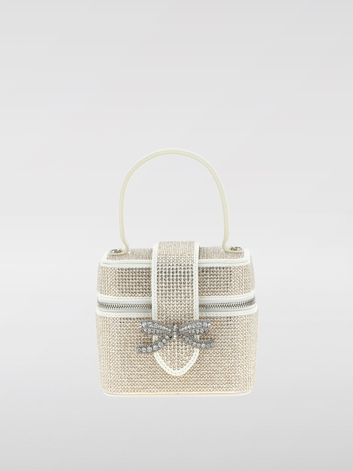 バッグ・カバンその他 SELF-PORTRAIT Woman Mini bag White PF25309CH CHAMPAGNE Champagne Satin Mini Bow Bag – self-portrait