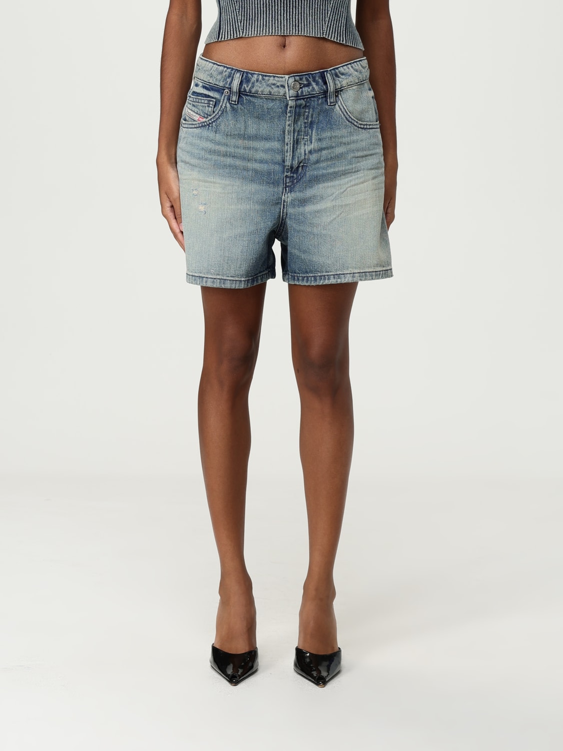 DIESEL PANTALONES CORTOS: Pantalòn cortos mujer Diesel, Azul Oscuro - Img 1