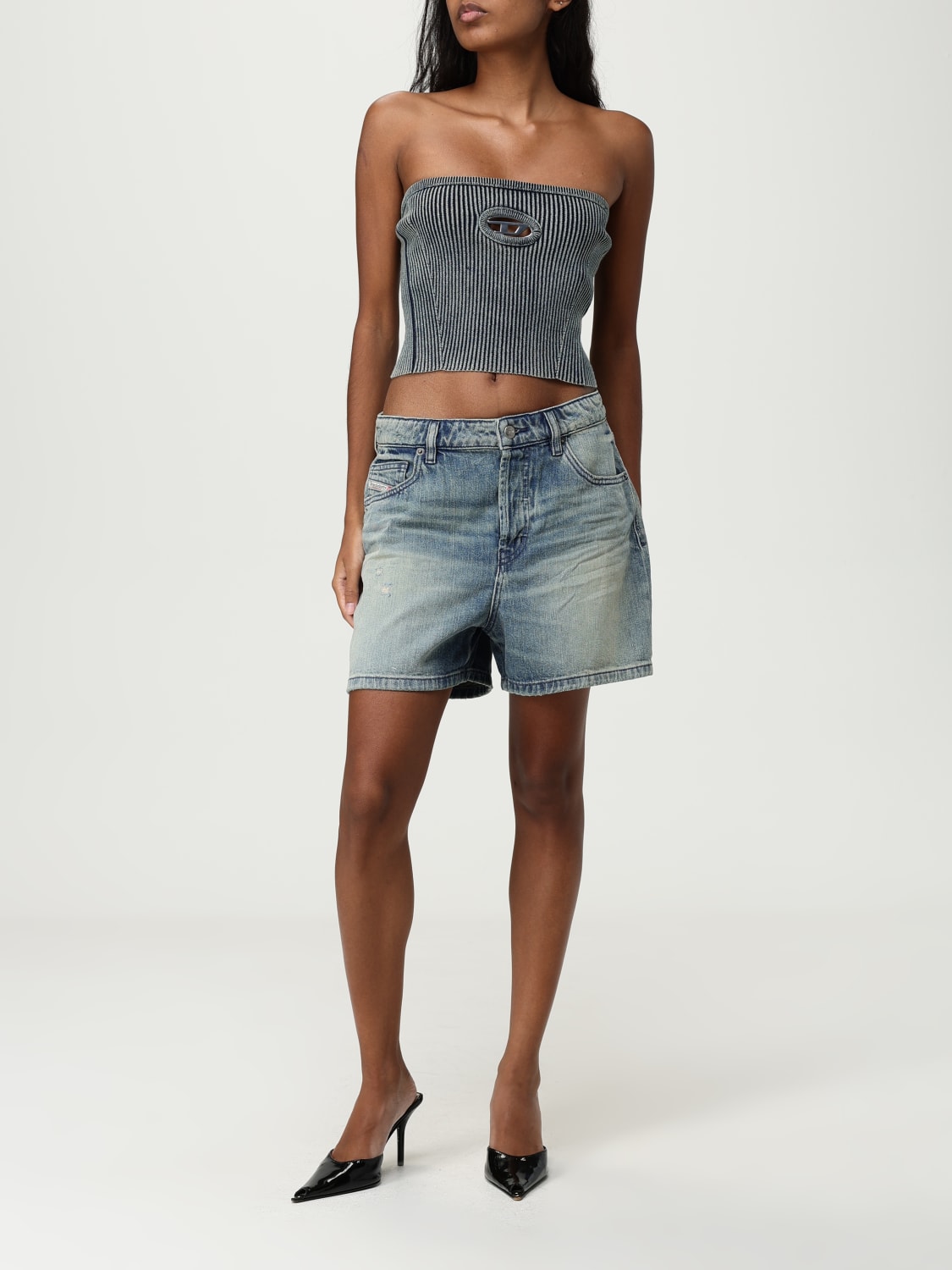 DIESEL PANTALONES CORTOS: Pantalòn cortos mujer Diesel, Azul Oscuro - Img 2