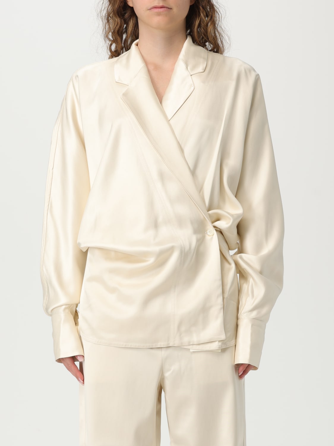 TOTEME TOP: Toteme viscose blouse, Beige - Img 1